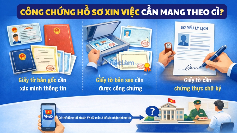 Công chứng hồ sơ xin việc cần mang theo gì?