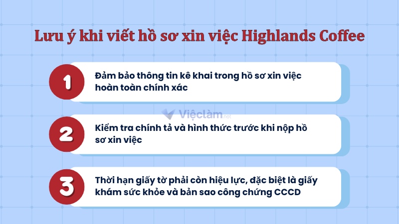 Những lưu ý khi viết hồ sơ xin việc Highland Coffee