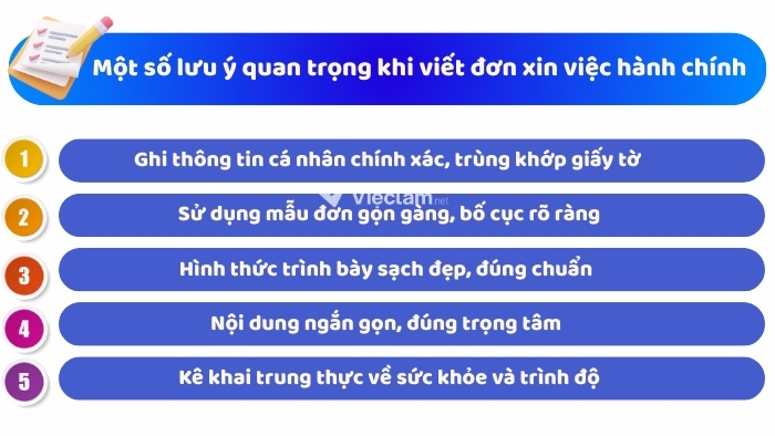Một số lưu ý quan trọng khi viết đơn xin việc lao động phổ thông