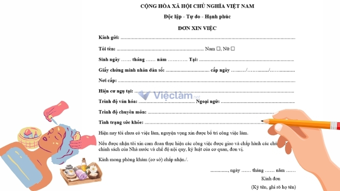 Mẫu đơn xin việc Spa