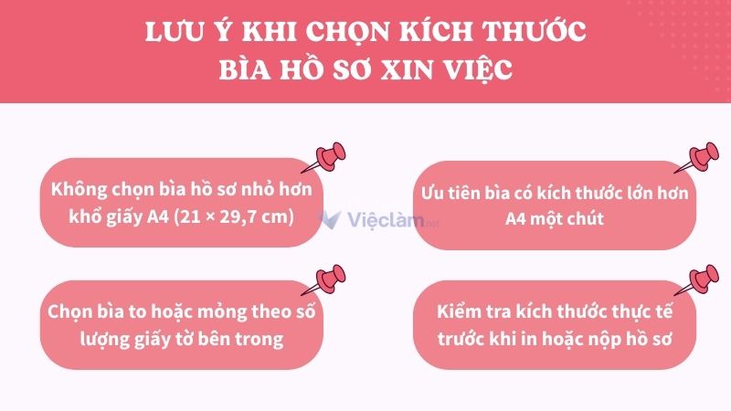 Những lưu ý khi chọn kích thước bìa hồ sơ xin việc