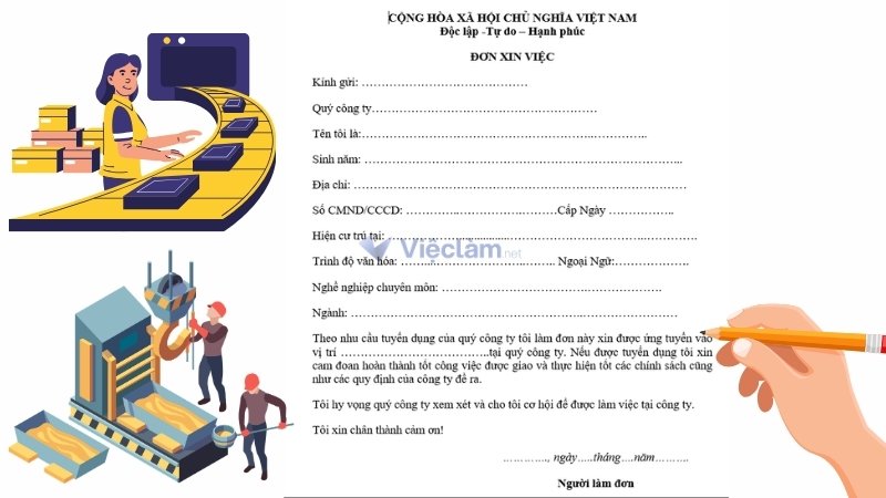 Hướng dẫn cách điền mẫu đơn xin việc làm công nhân chính xác, đúng chuẩn