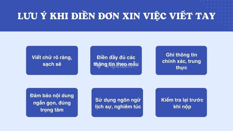 Những lưu ý khi điền đơn xin việc viết tay