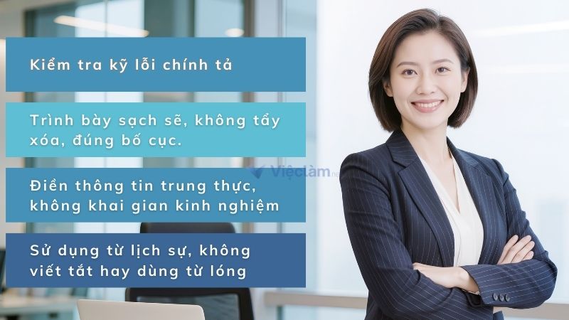 Những lưu ý khi làm đơn xin việc nhân viên văn phòng