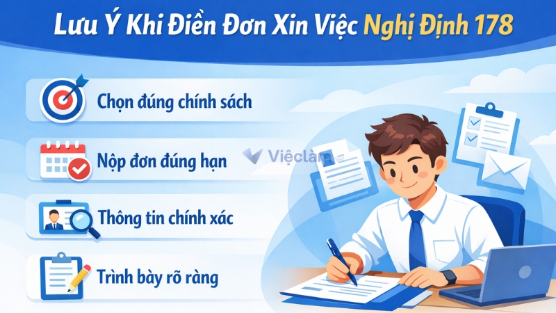 Những điều cần lưu ý khi điền đơn xin việc theo Nghị định 178