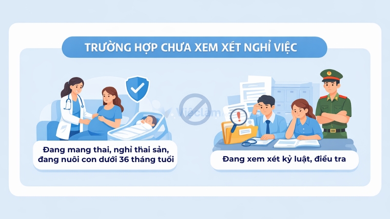 Trường hợp chưa xem xét nghỉ việc