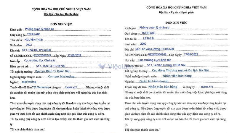 Hướng dẫn cách viết chi tiết mẫu đơn xin việc viết tay