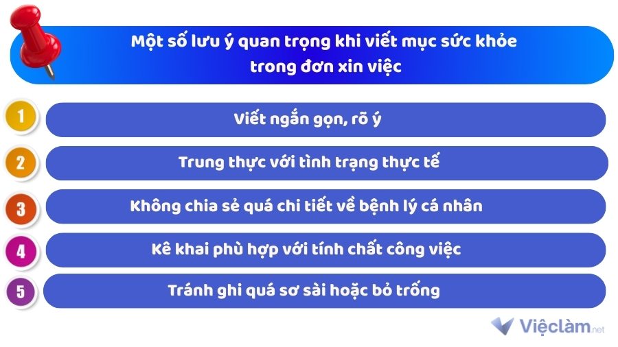 Một số lưu ý quan trọng khi viết mục sức khỏe trong đơn xin việc