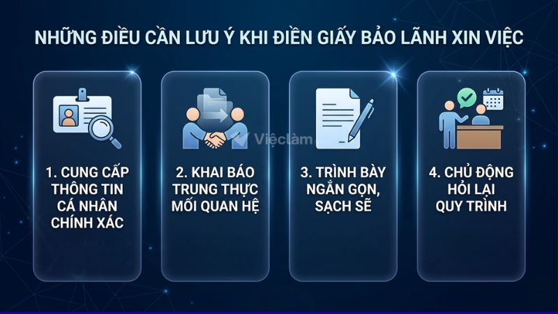 Những điều cần lưu ý khi điền giấy bảo lãnh xin việc&nbsp;