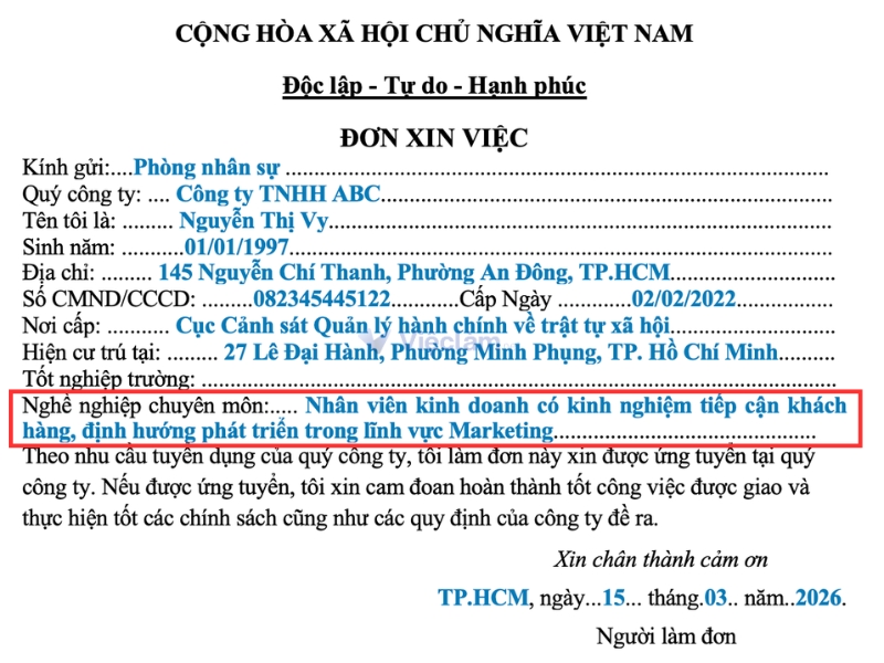 Cách ghi nghề nghiệp chuyên môn khi kinh nghiệm làm việc trái ngành
