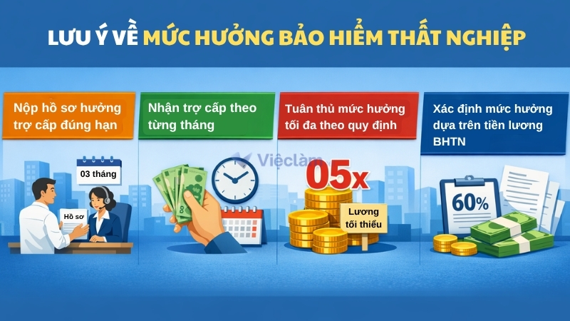 Lưu ý về mức hưởng bảo hiểm thất nghiệp