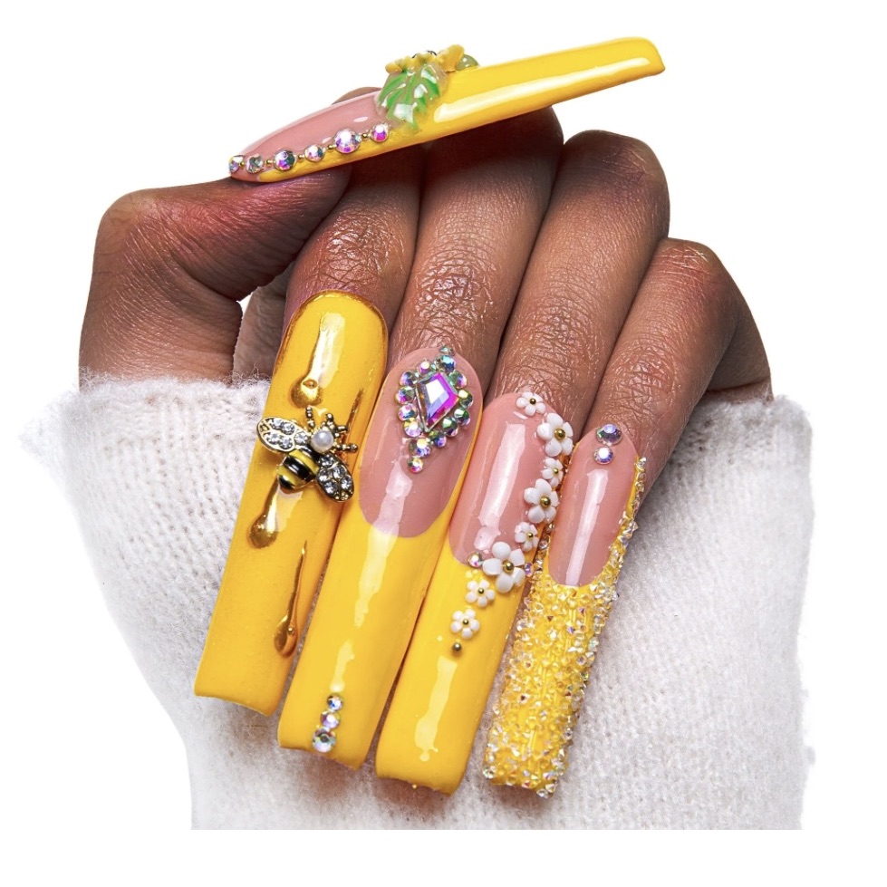 Elevate Your Nail Game: Unveiling the Honey Bee Yellow Handmade Nails by Lovful Cover