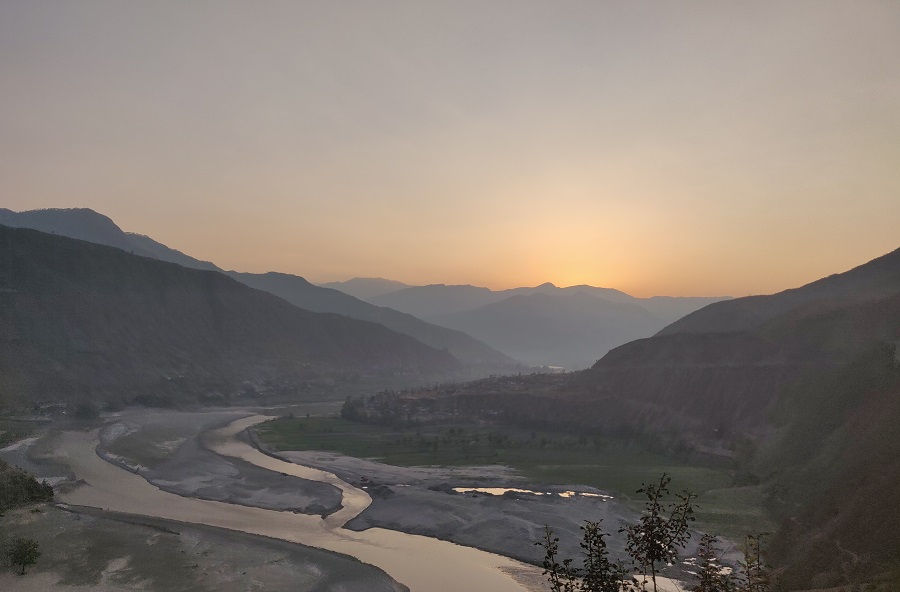 Sunrise Caught early morning on the way to Manthali Airport, Ramechhap