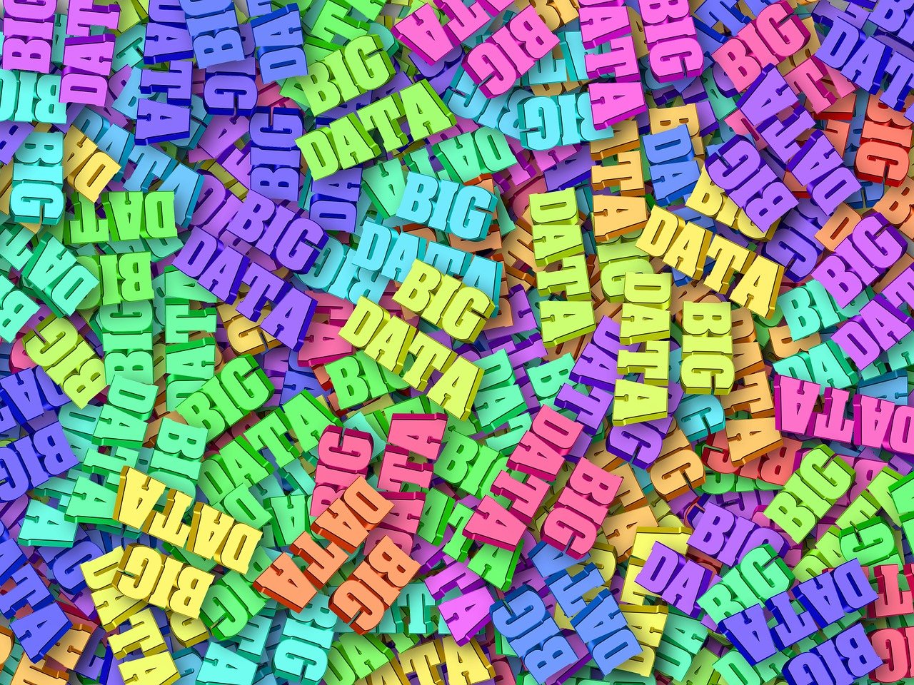 Colorful big data three-dimensional building