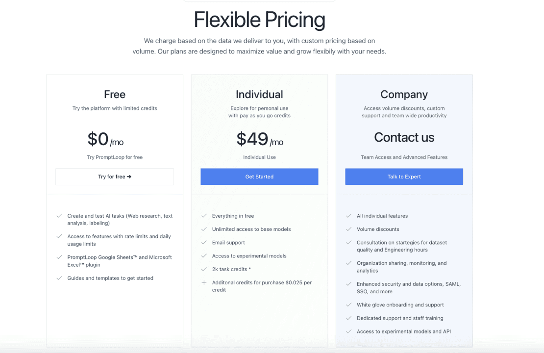 PromptLoop pricing