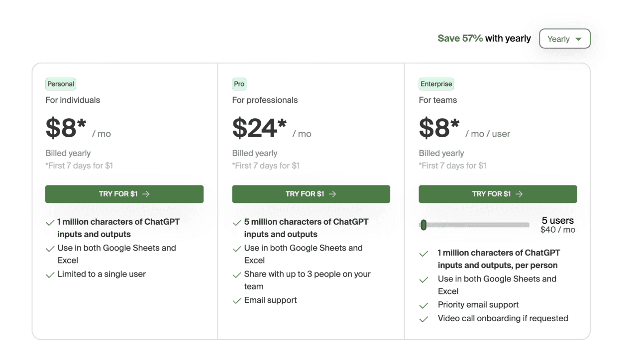 numerousai pricing