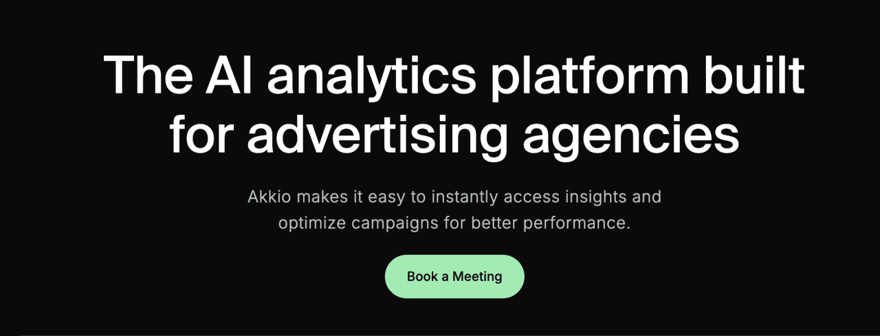 Akkio homepage