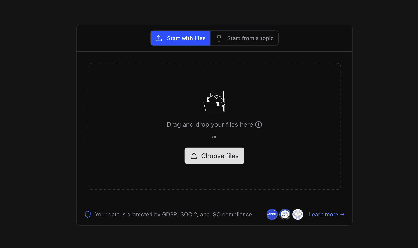 upload interface