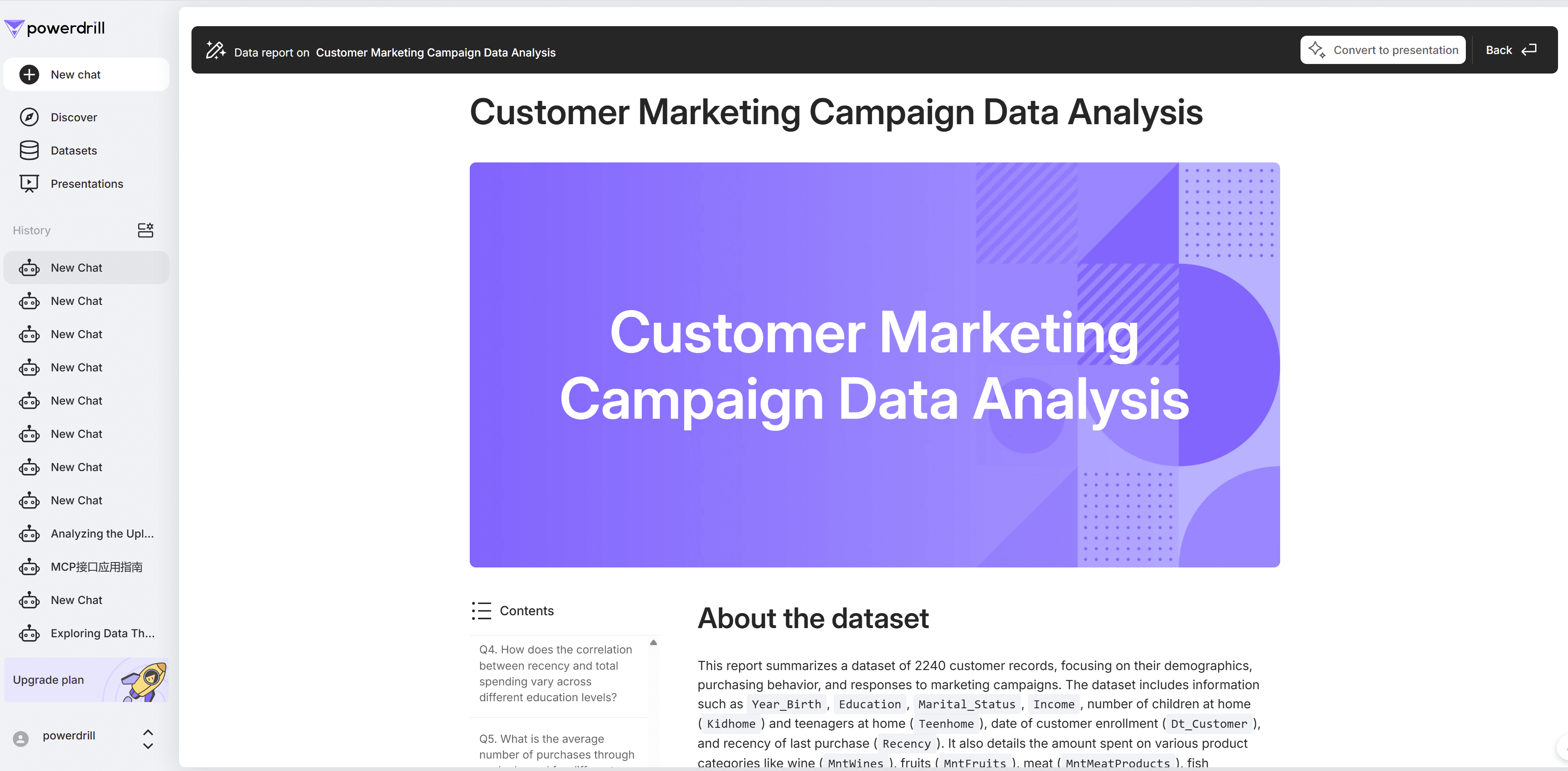 Data report