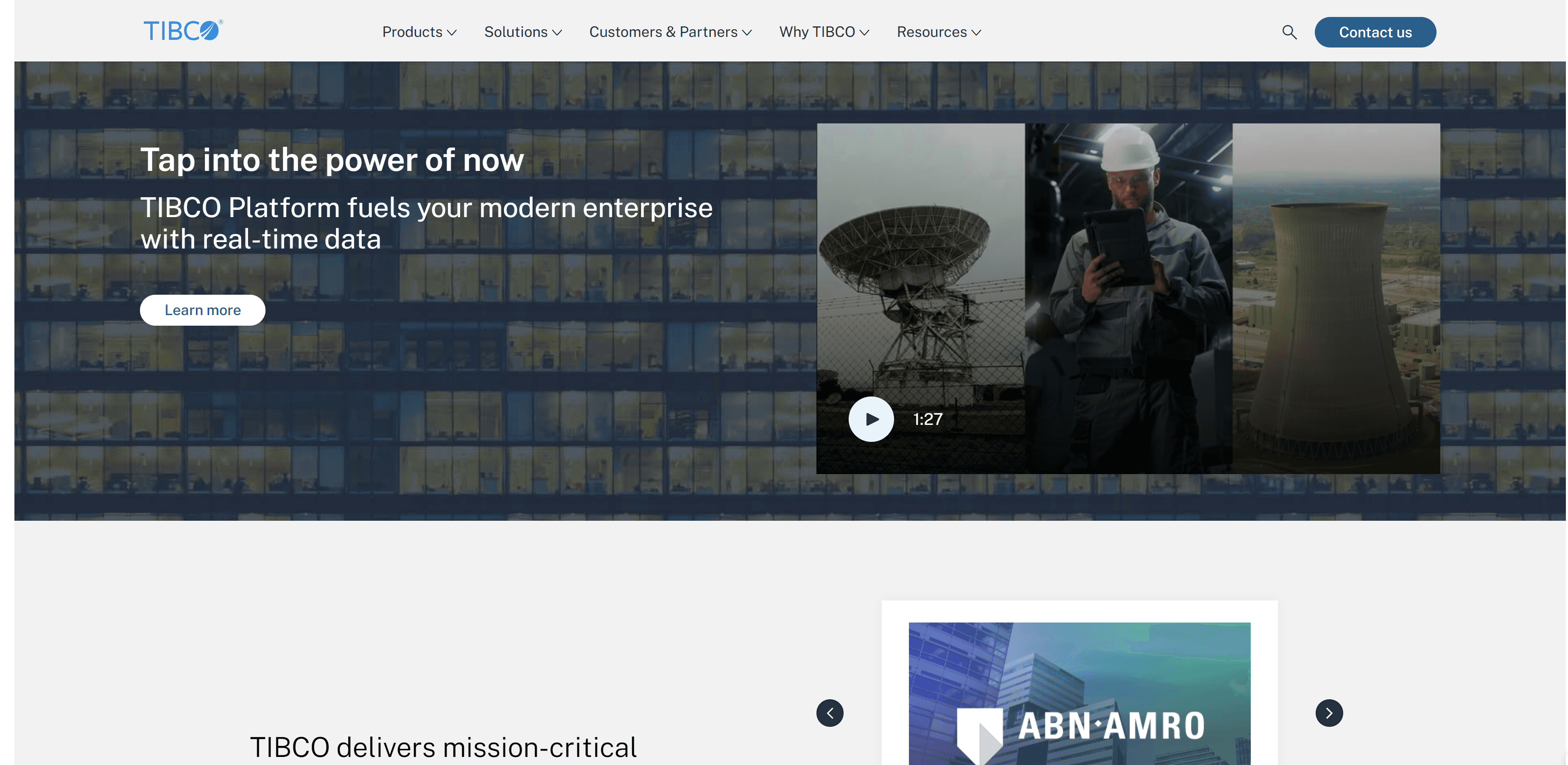 Homepage of TIBCO Spotfire