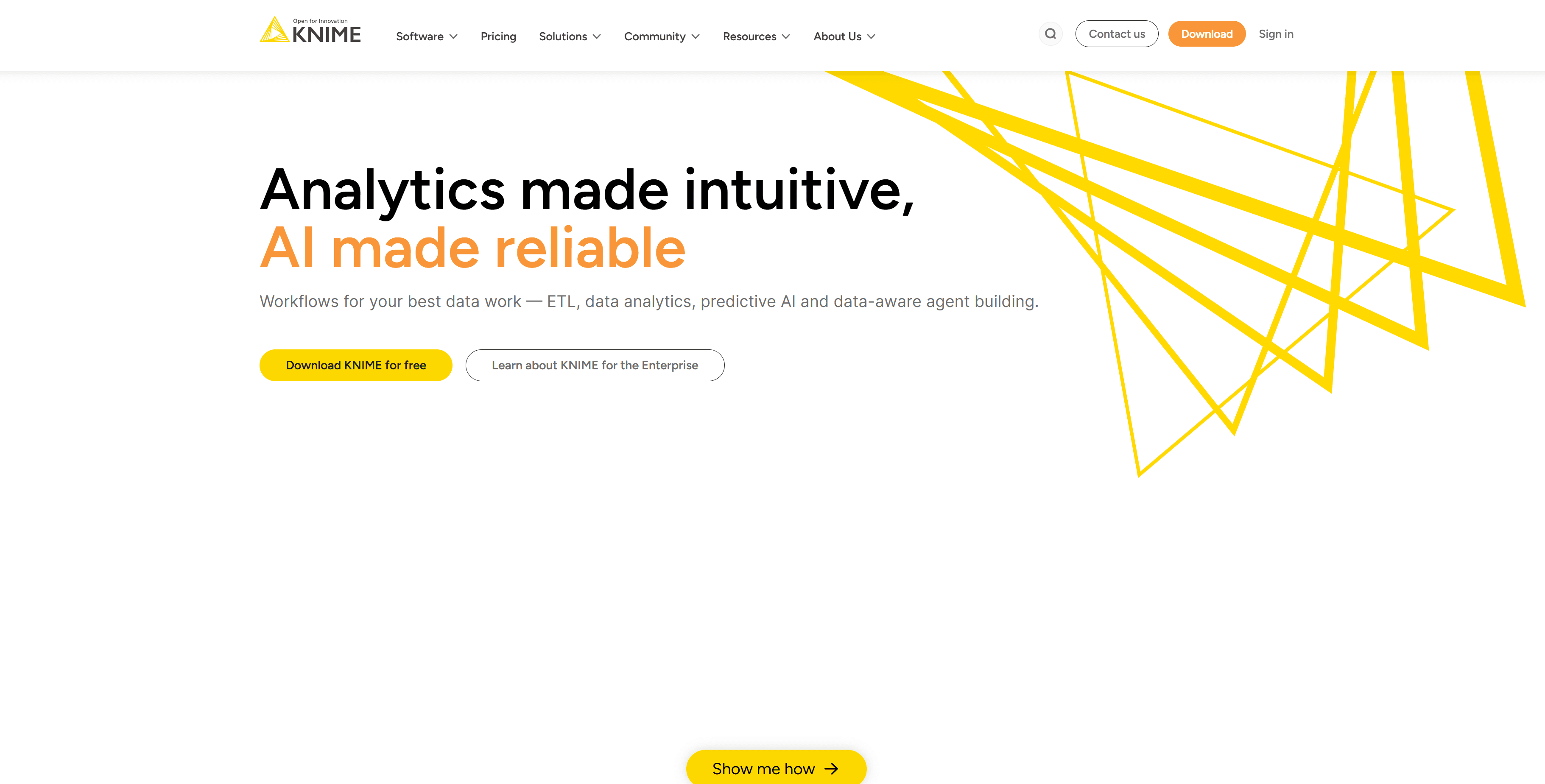 homepage of KNIME