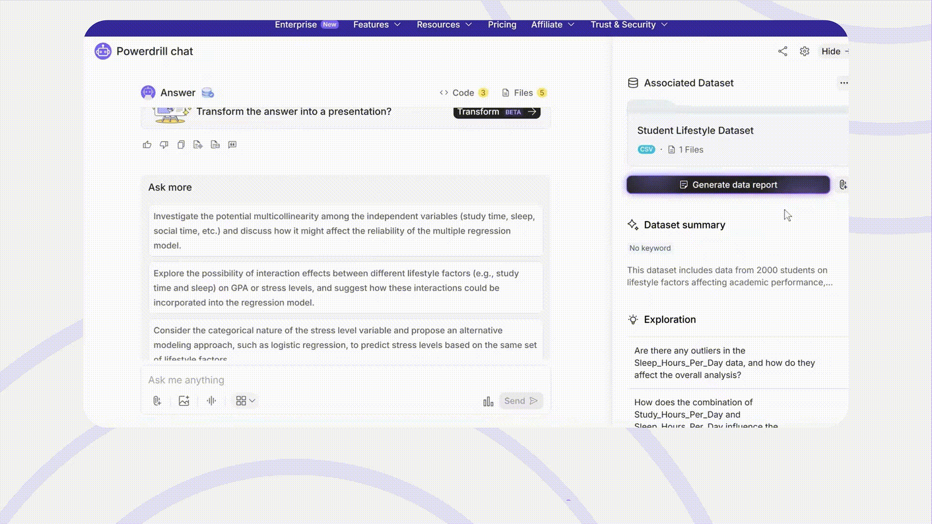 Powerdrill's Automated Reporting