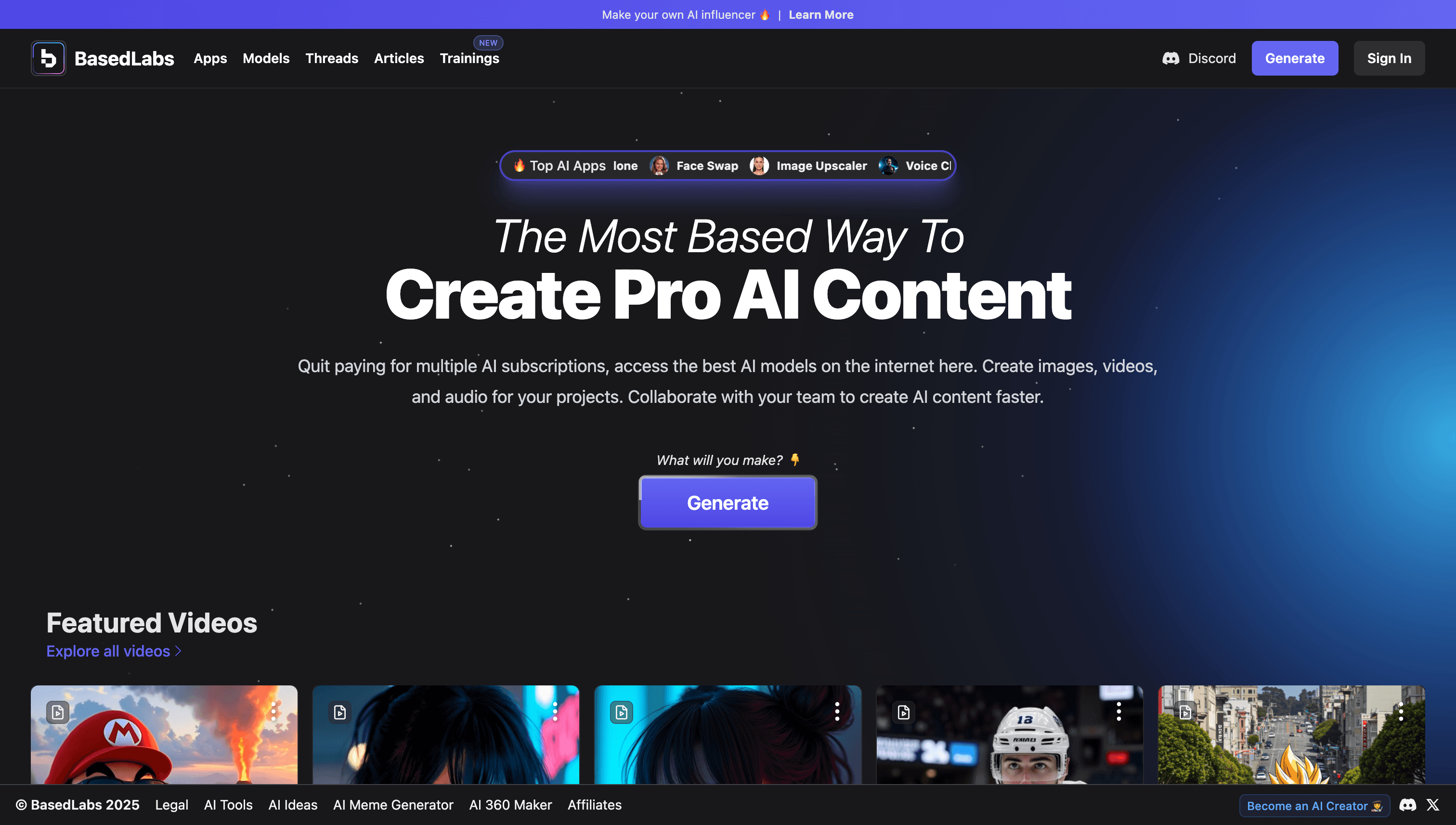 Homepage of BasedLabs AI