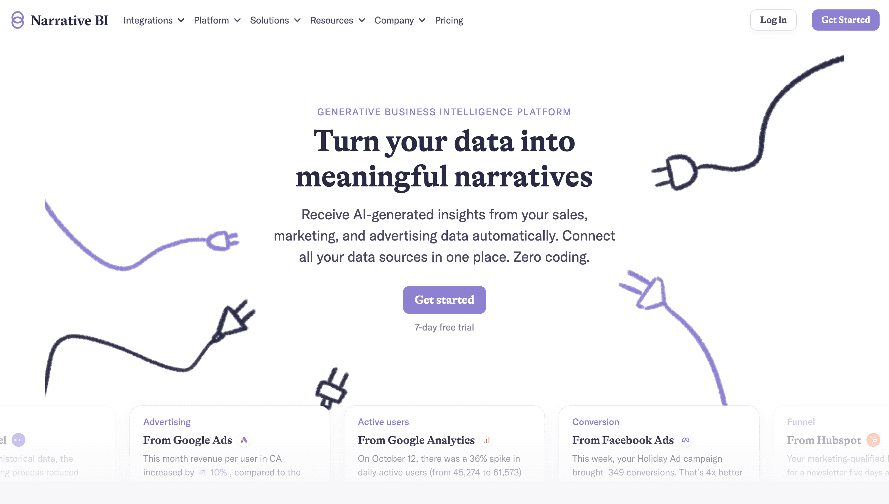 Narrative BI's interface