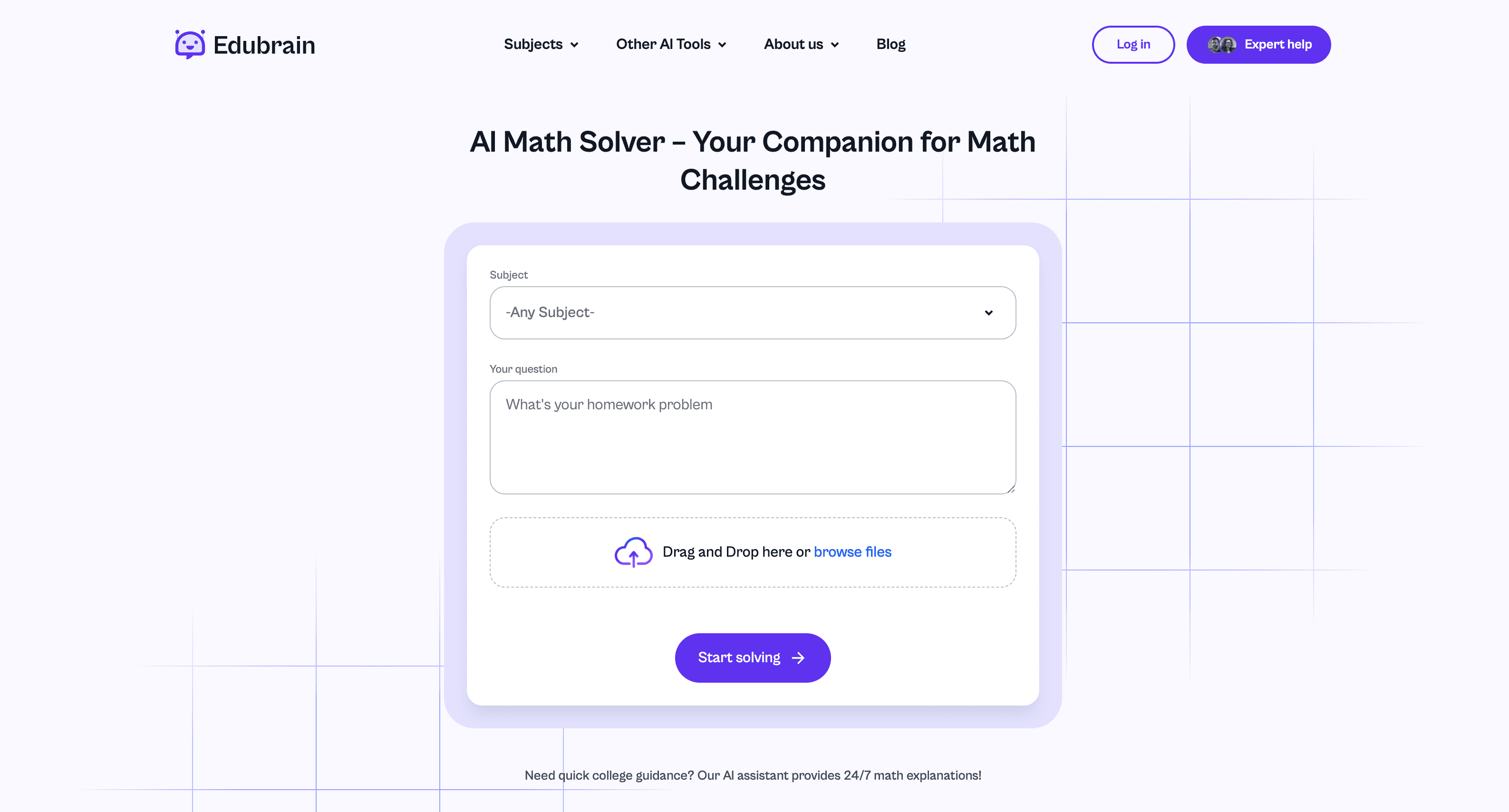 Wolfram Alpha homepage