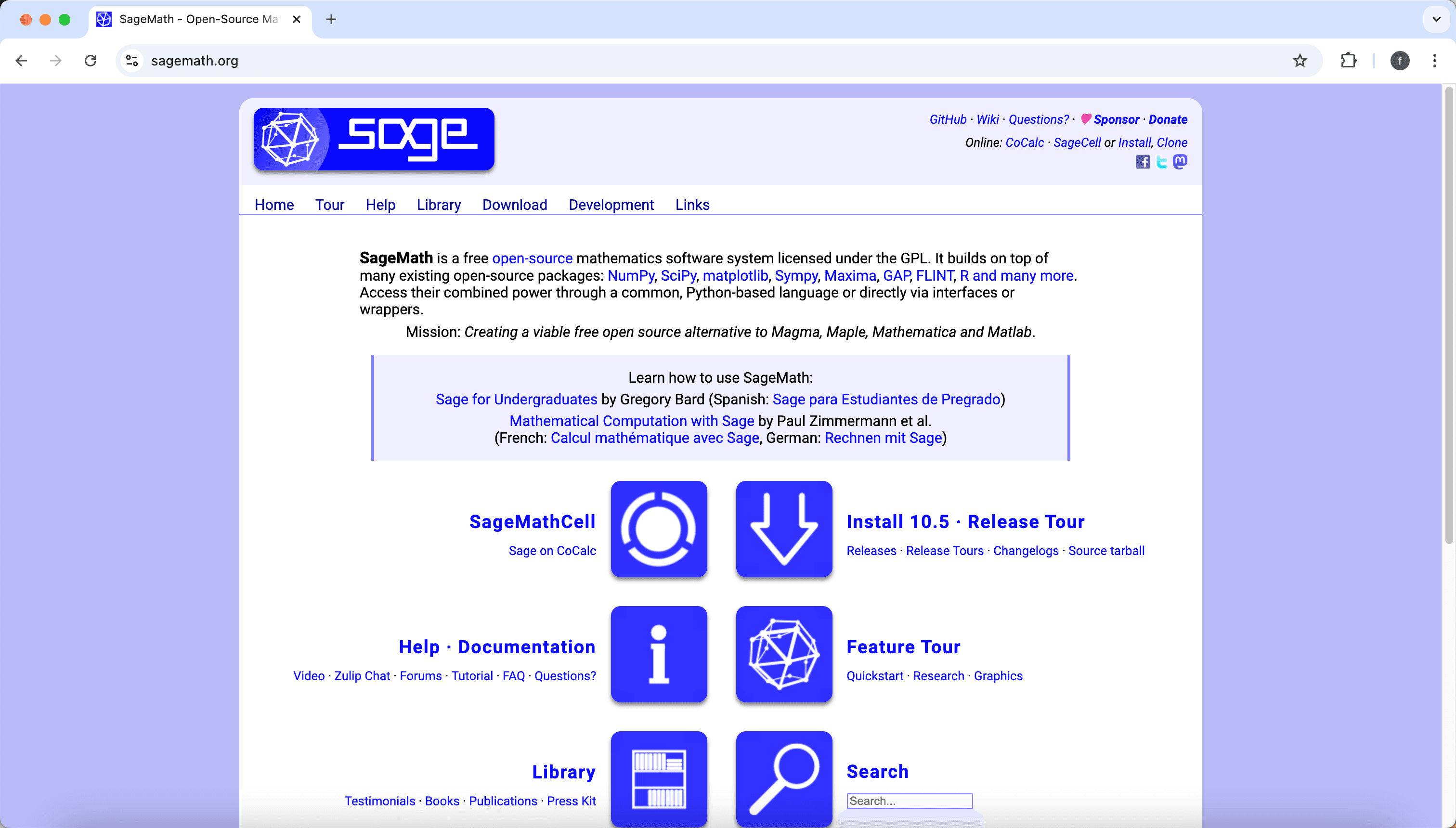 SageMath homepage