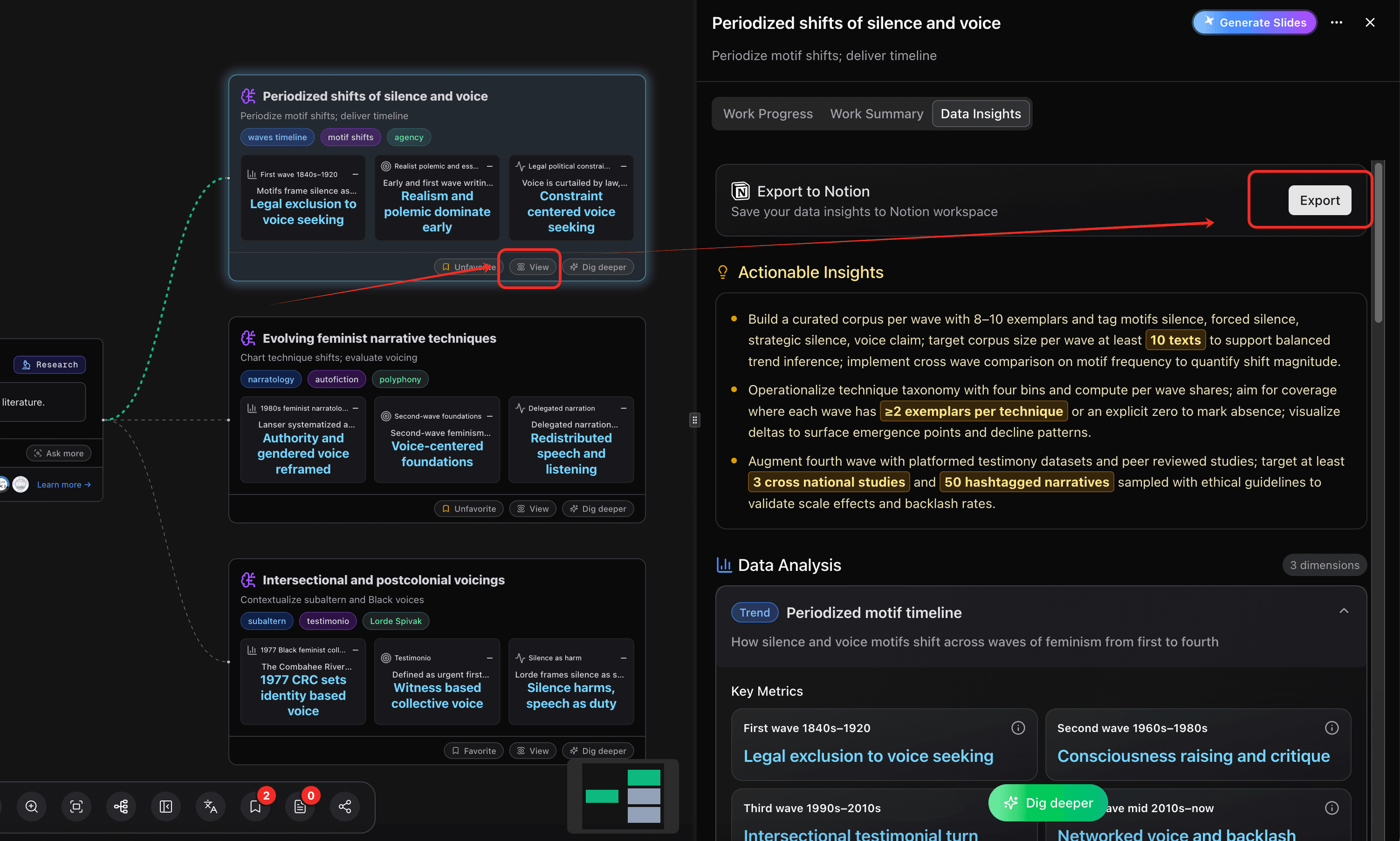 export 1 node to Notion