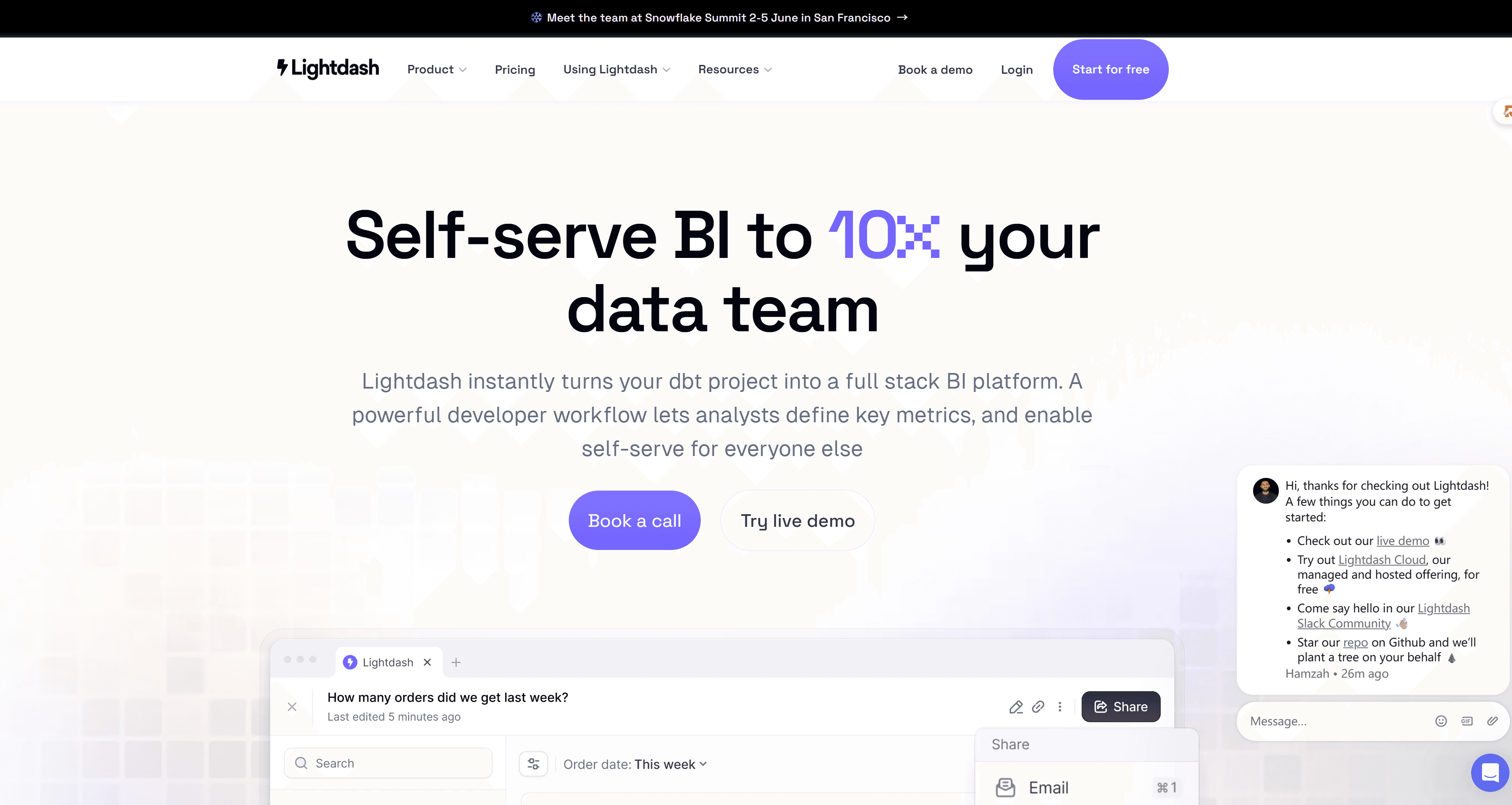 Lightdash Copilot's interface