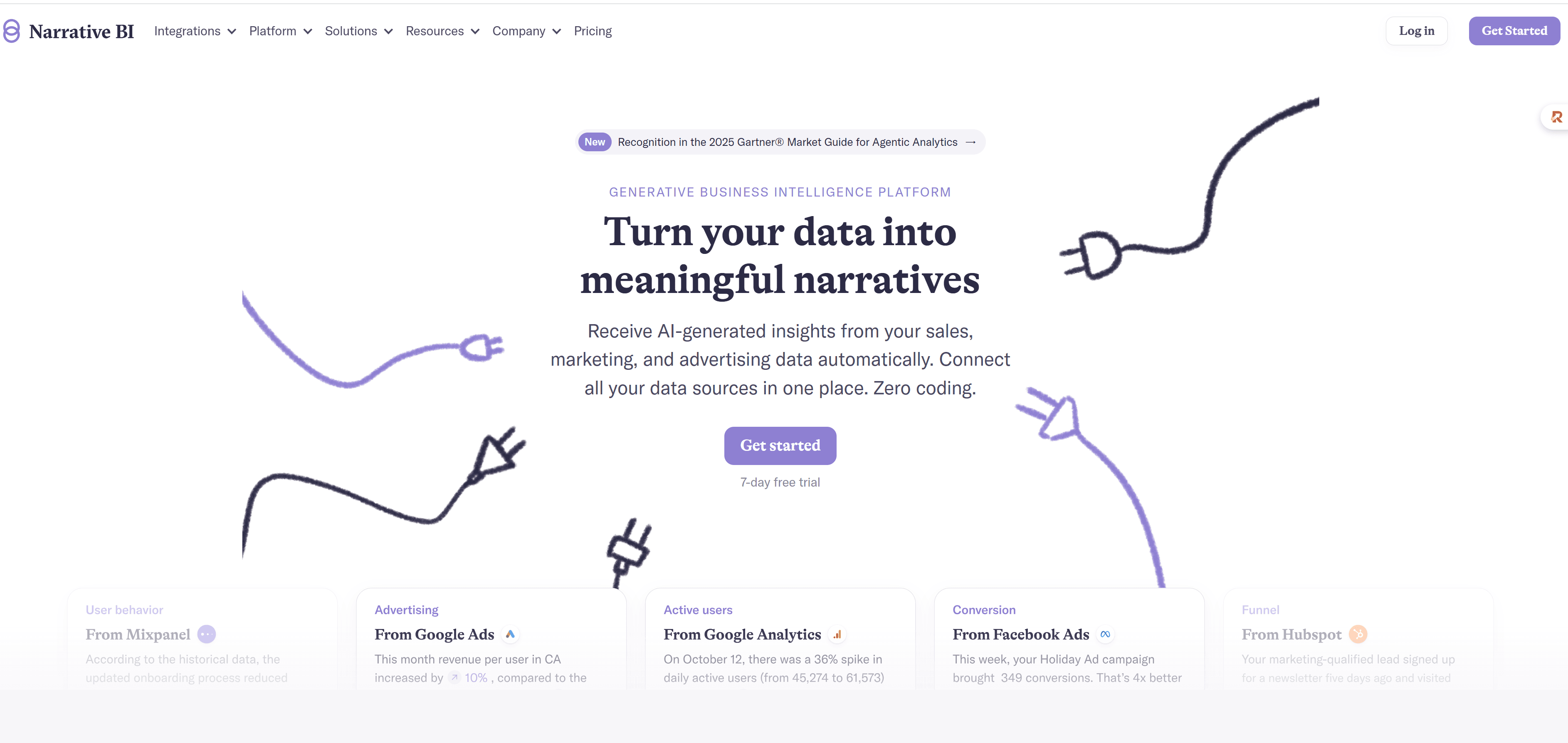 Narrative BI's interface