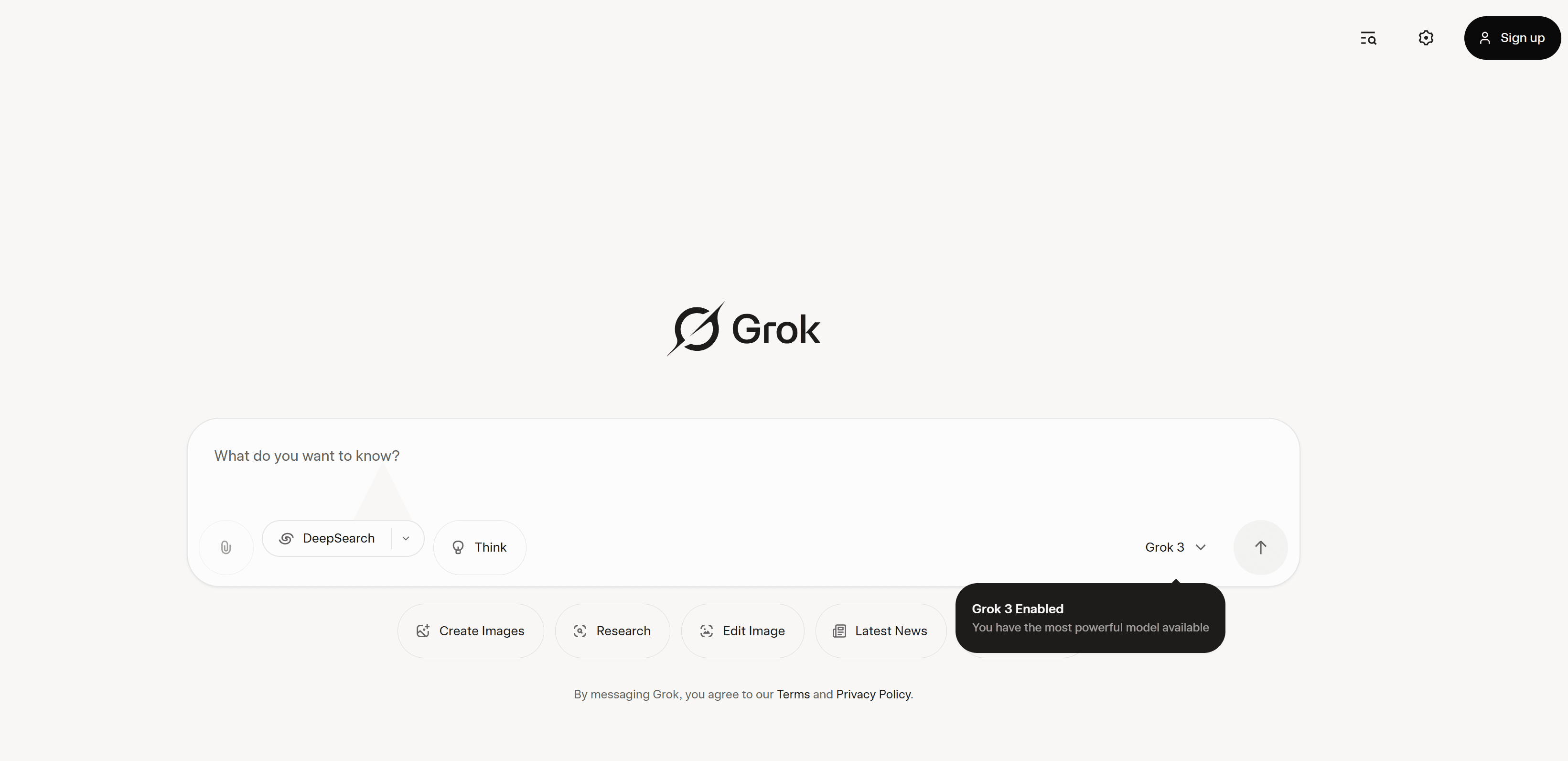 Grok interface