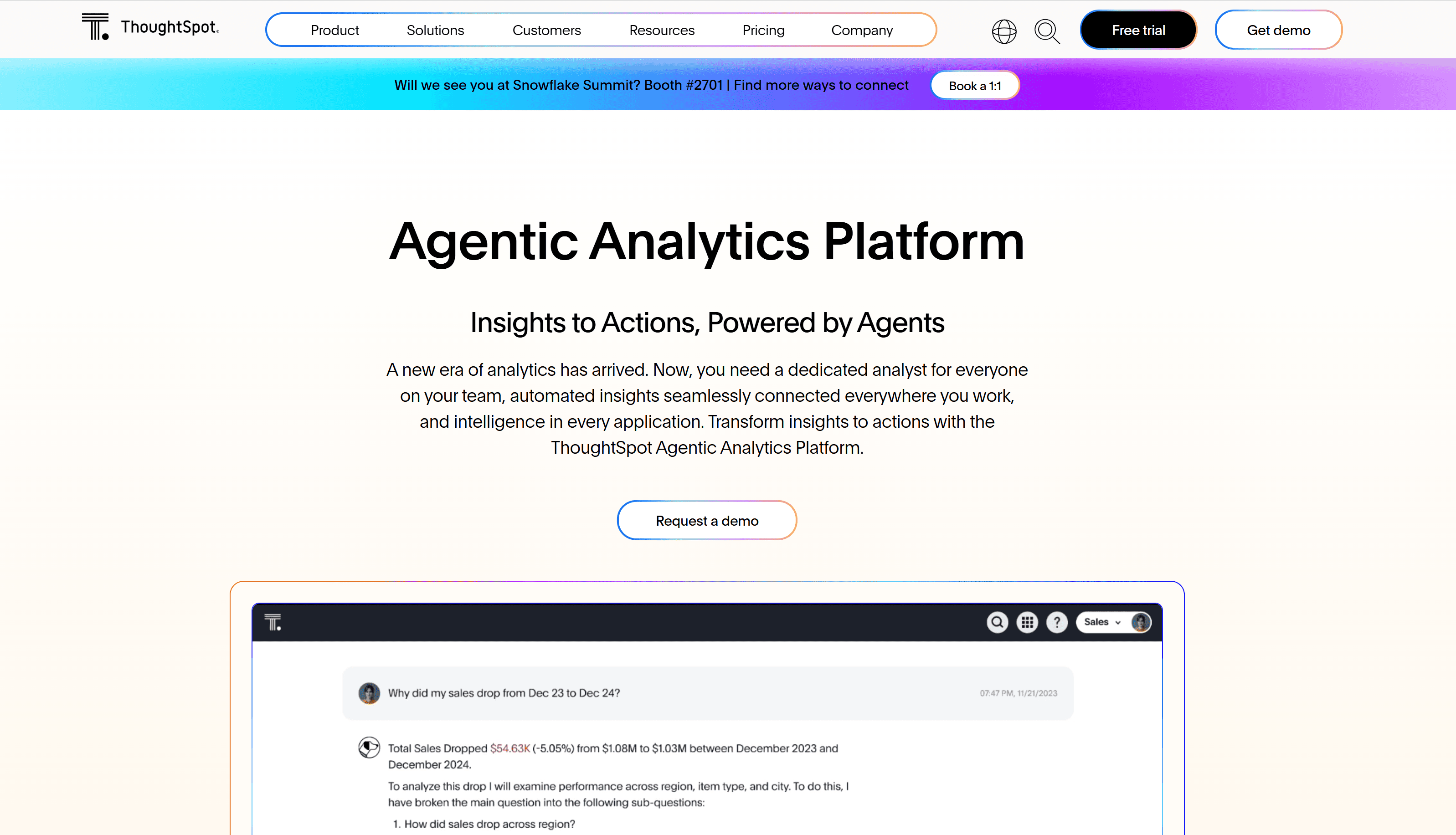ThoughtSpot homepage