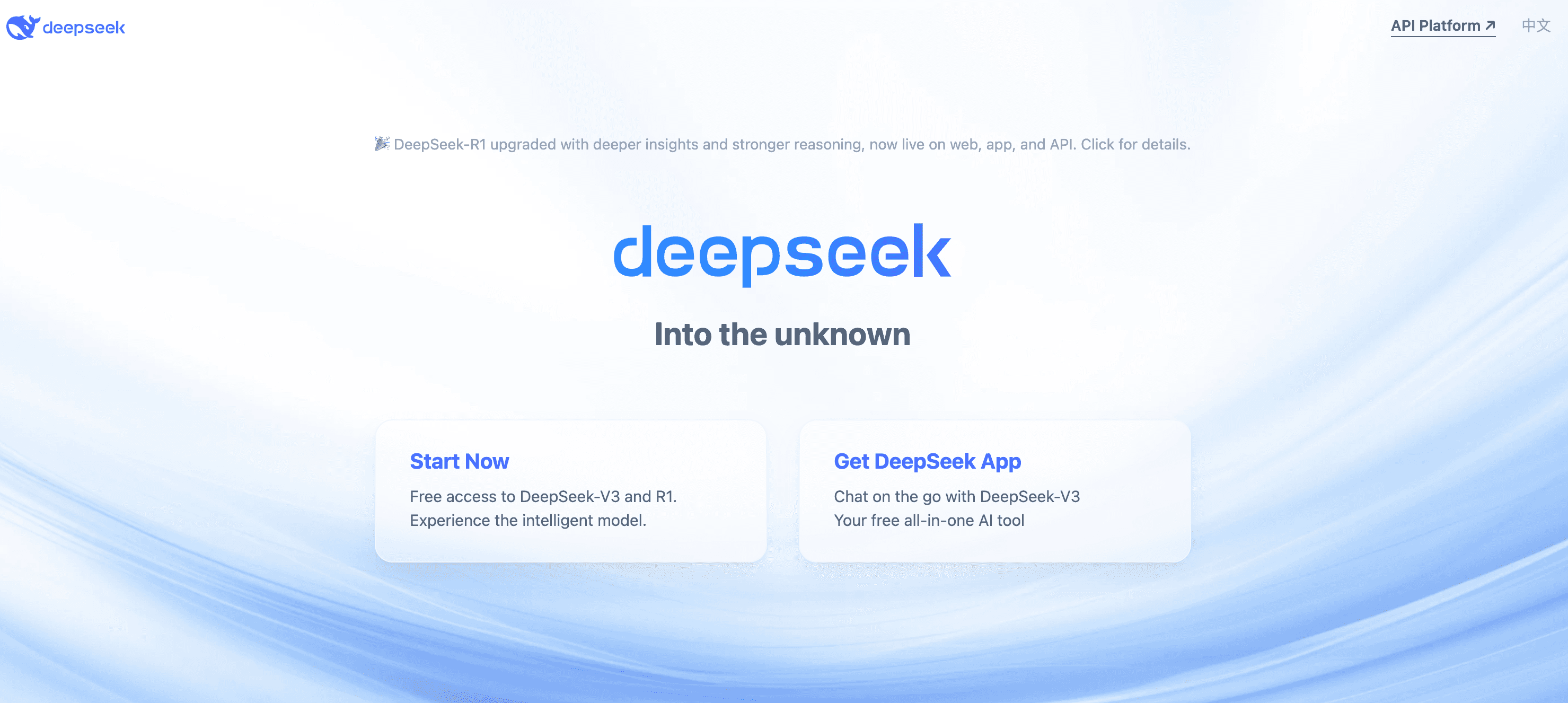 DeepSeek homepage