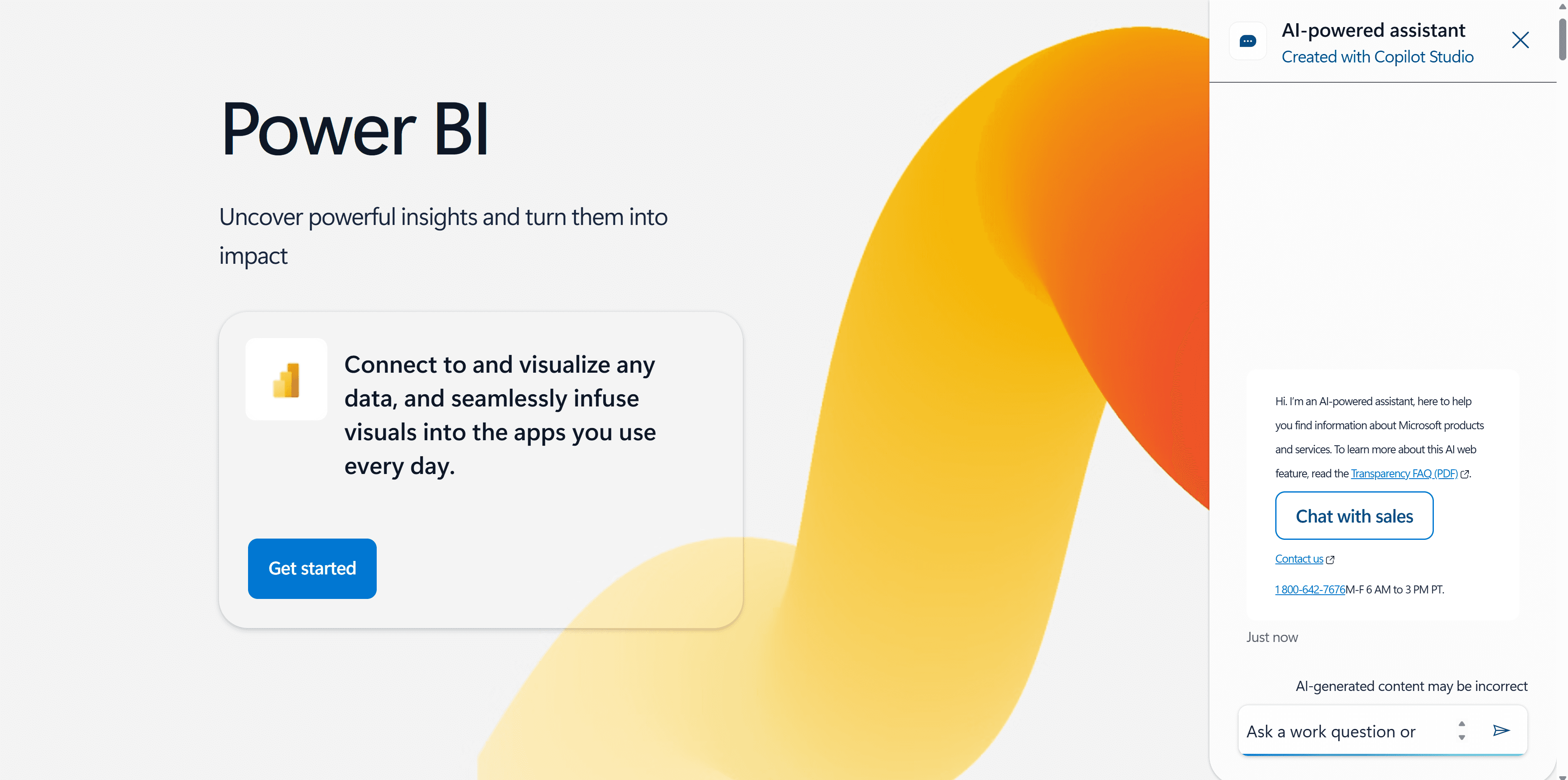 Microsoft Power BI Copilot interface