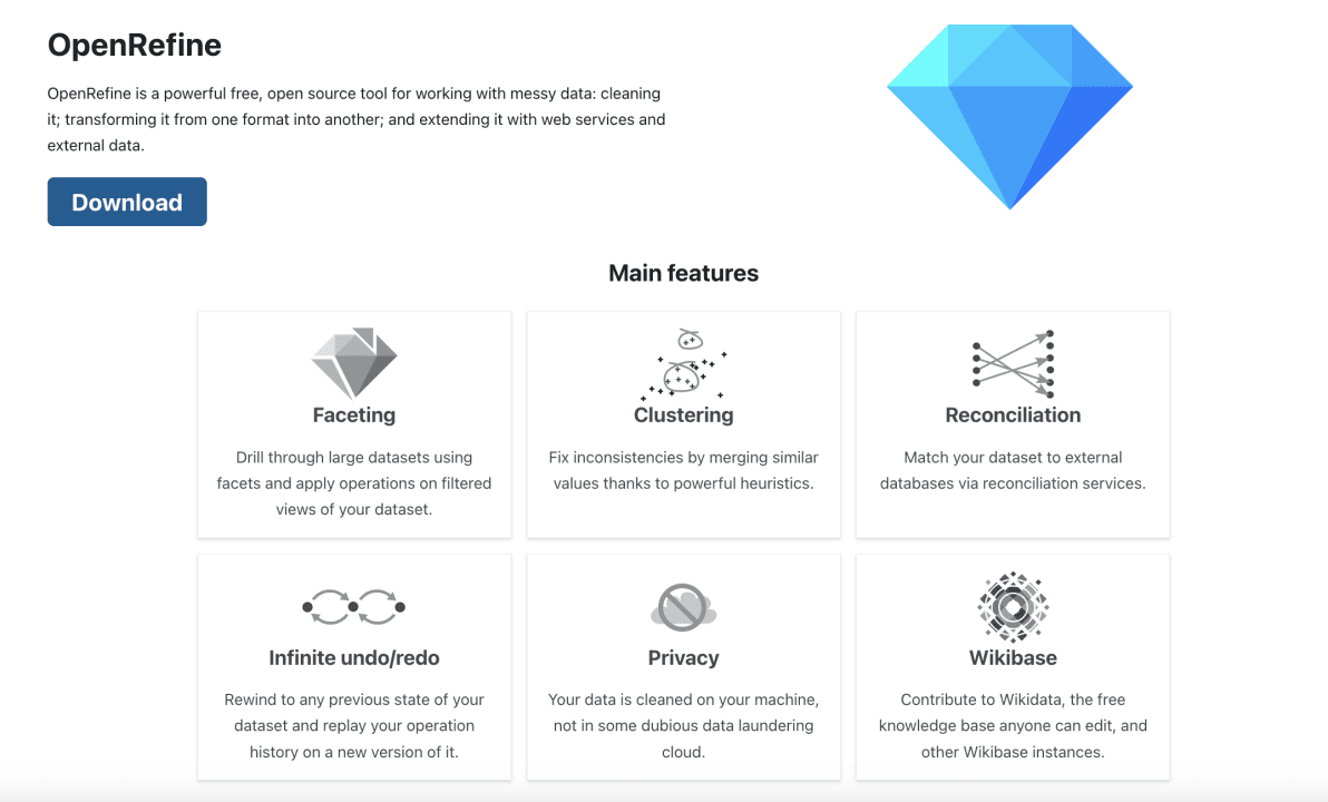 OpenRefine 's interface