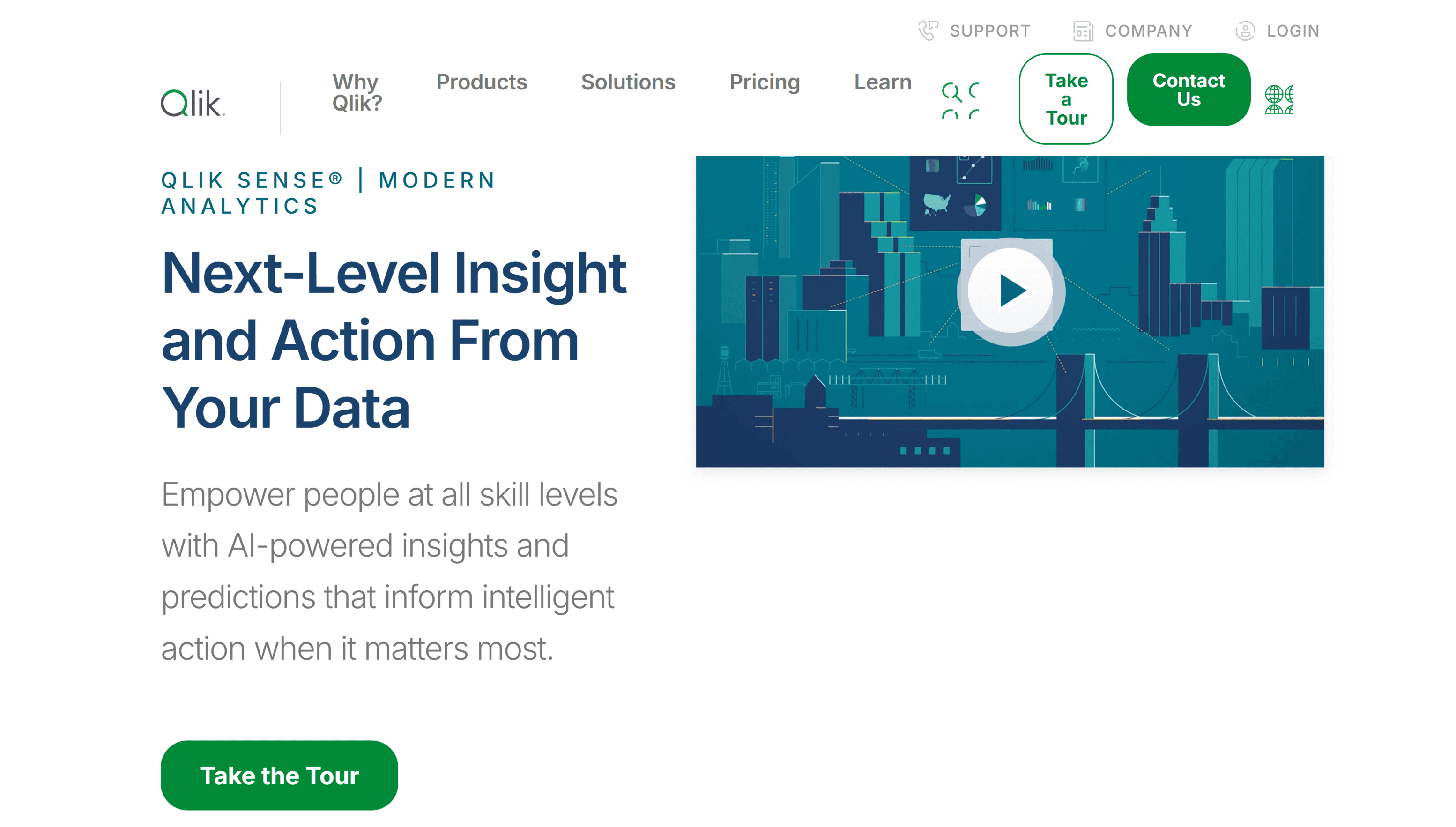 Qlik Sense's interface