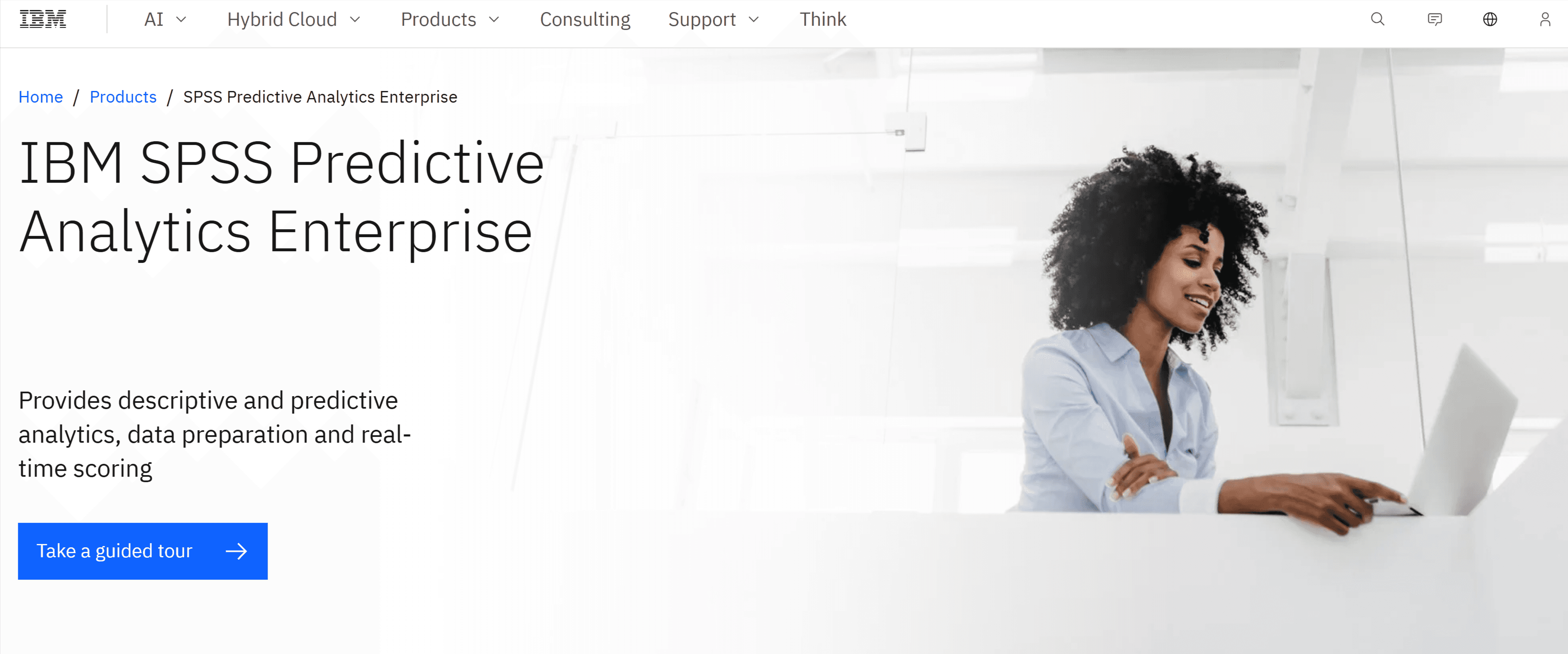 IBM SPSS Predictive Analytics interface