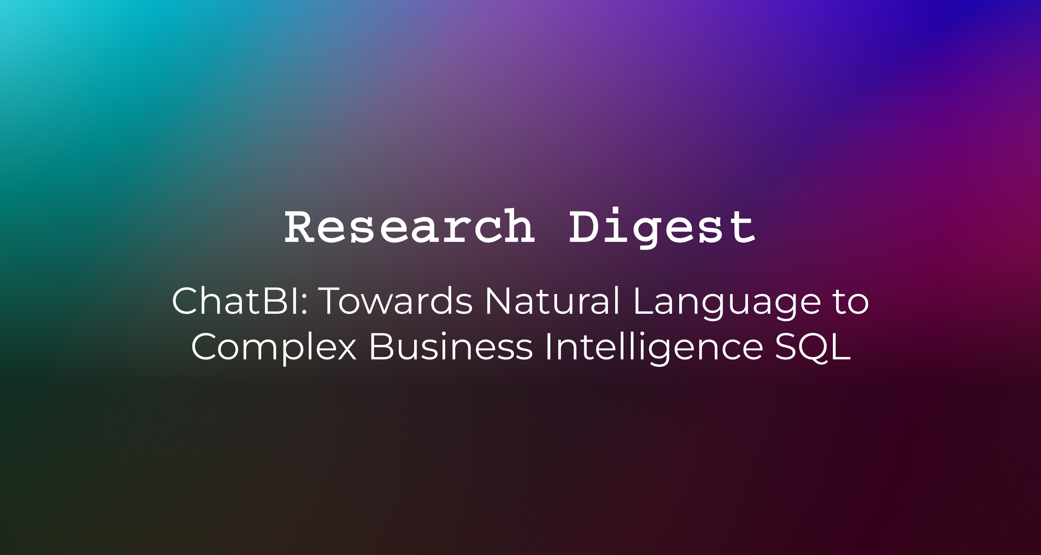 ChatBI: Towards Natural Language to Complex Business Intelligence SQL