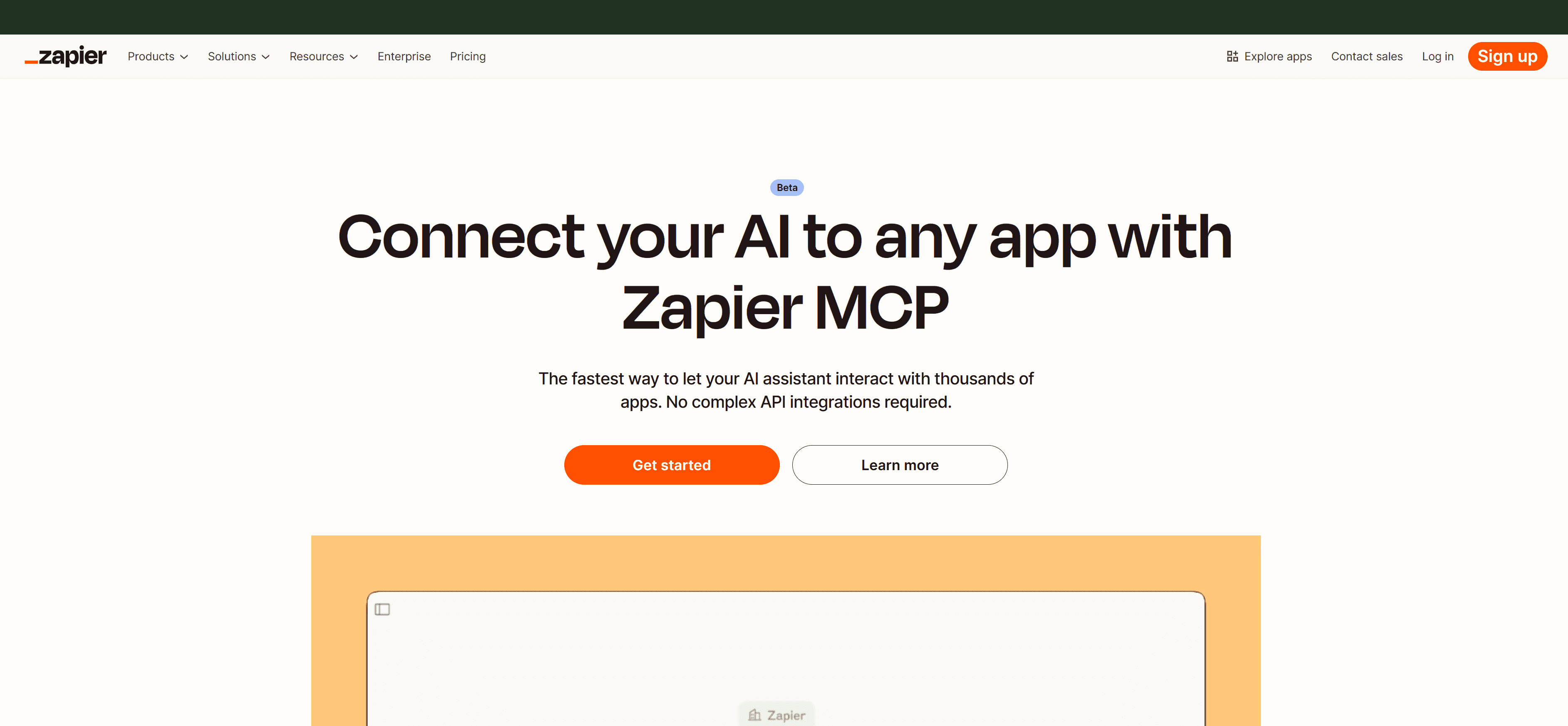 Zapier MCP's interface