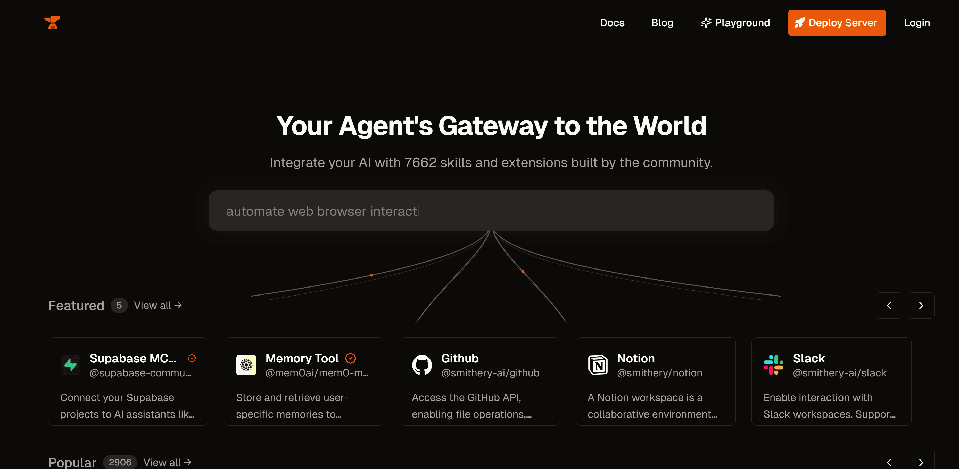 Interface of Smithery