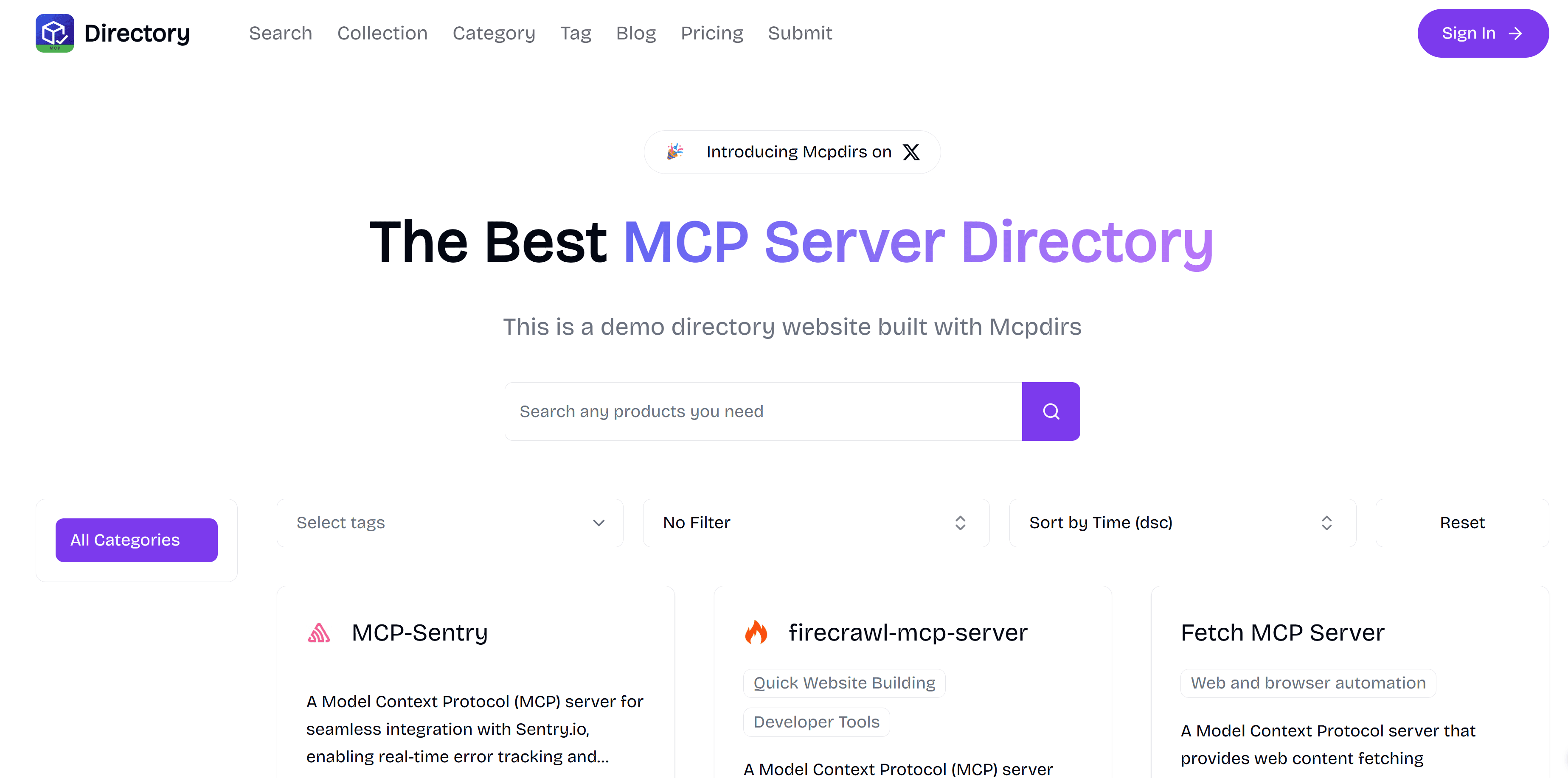MCP Dirs's interface