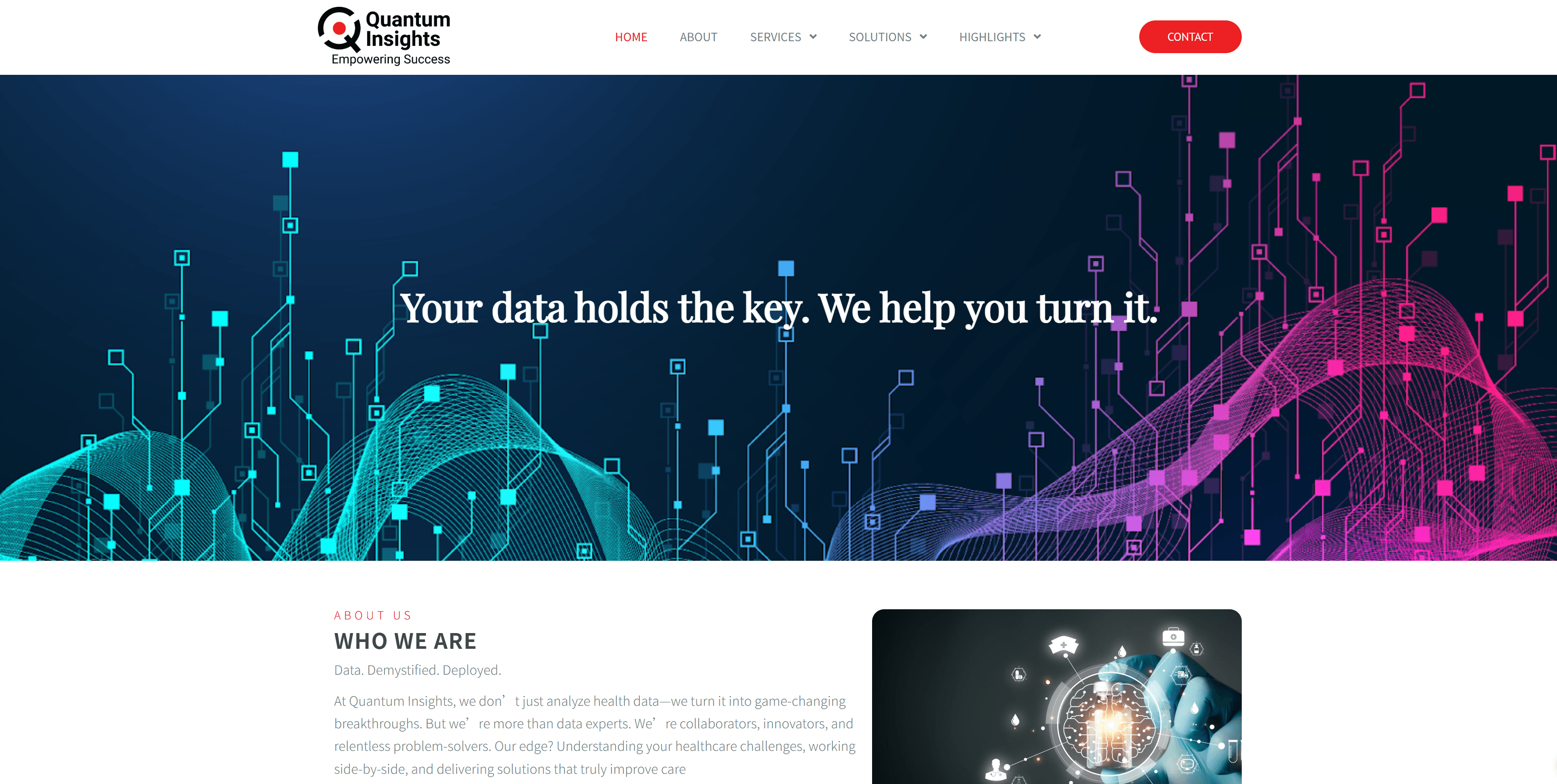 homepage of Quantum Insights