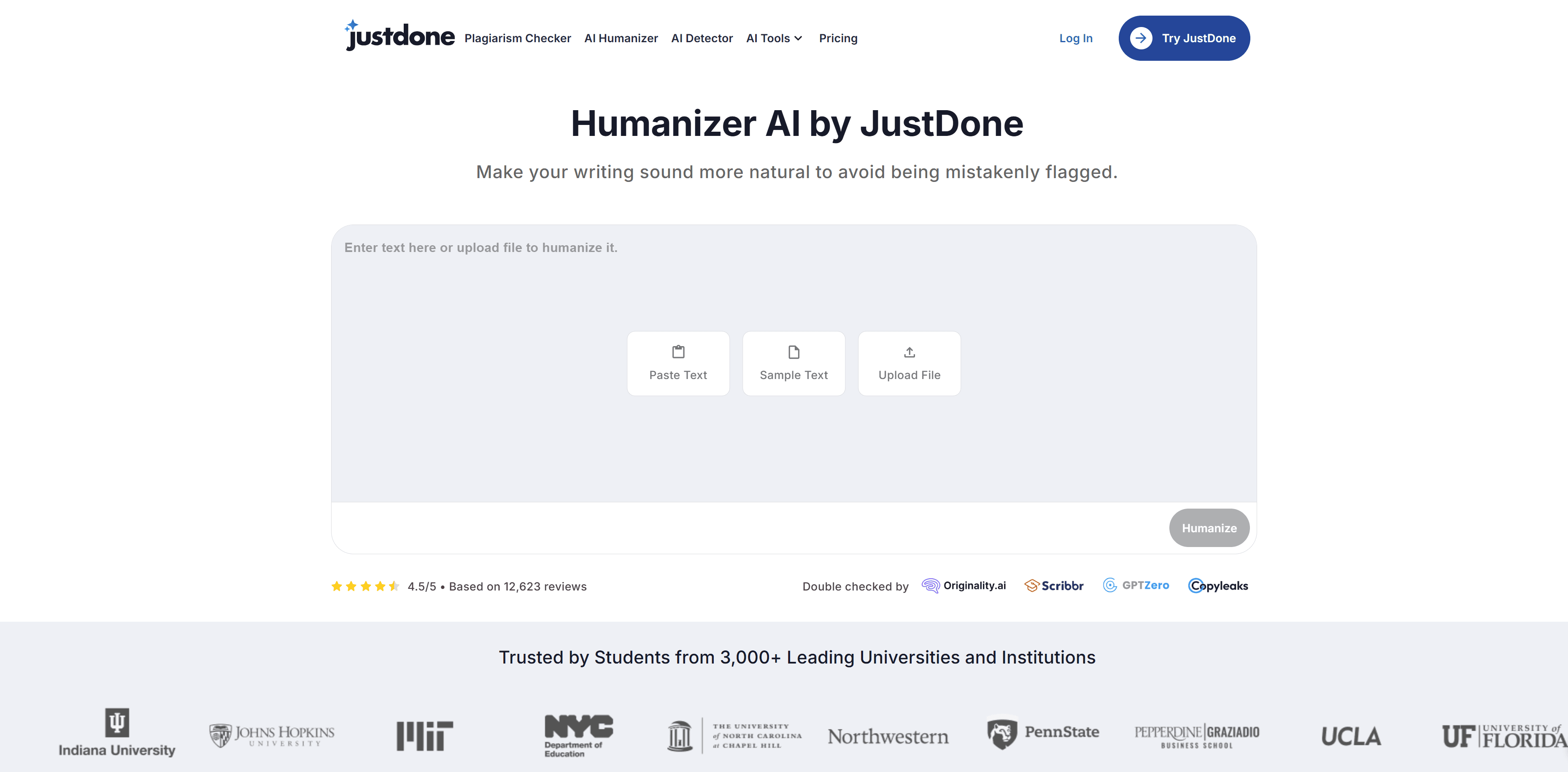 homepage of HumanizerPro