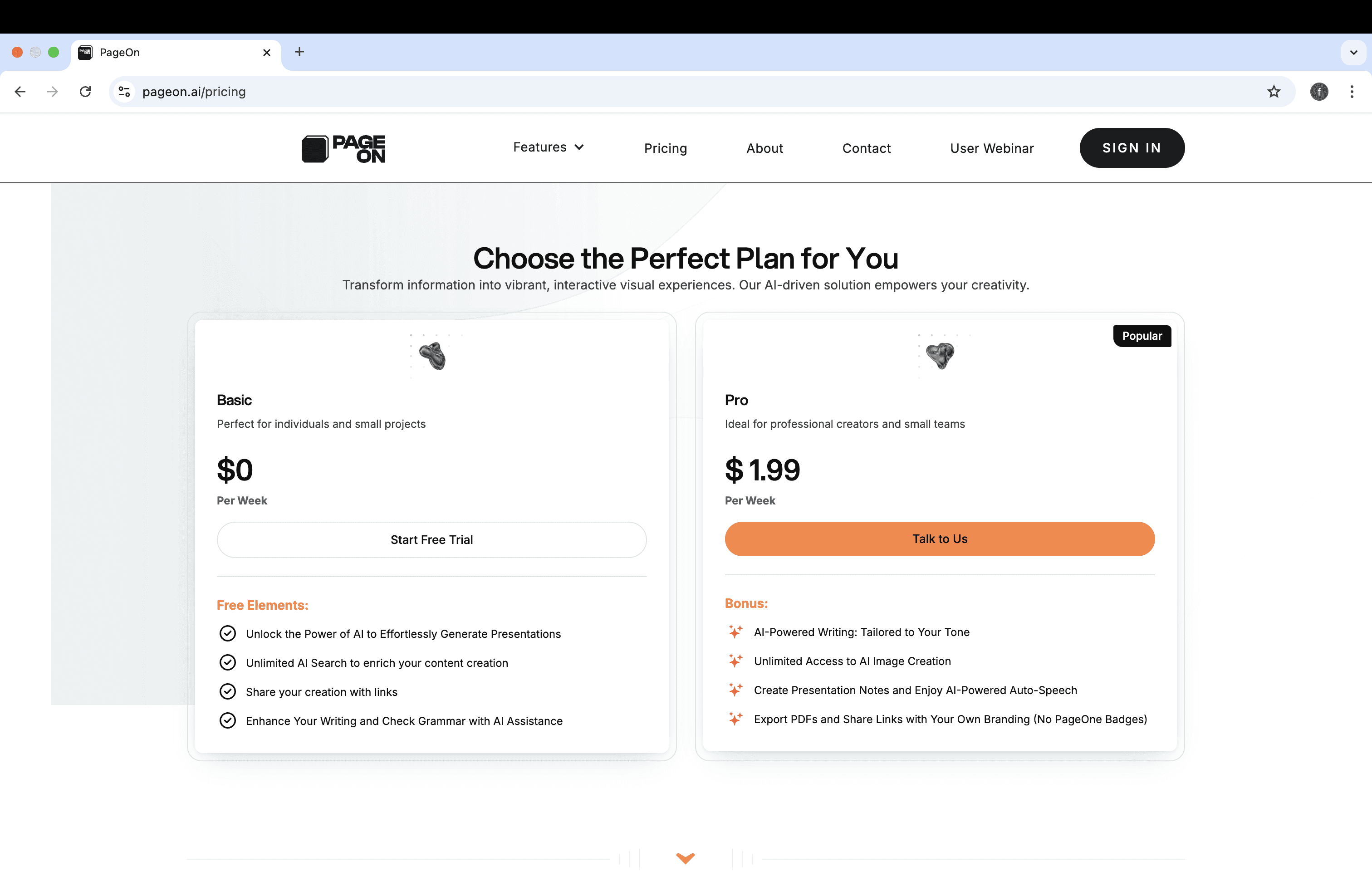PageOn AI pricing