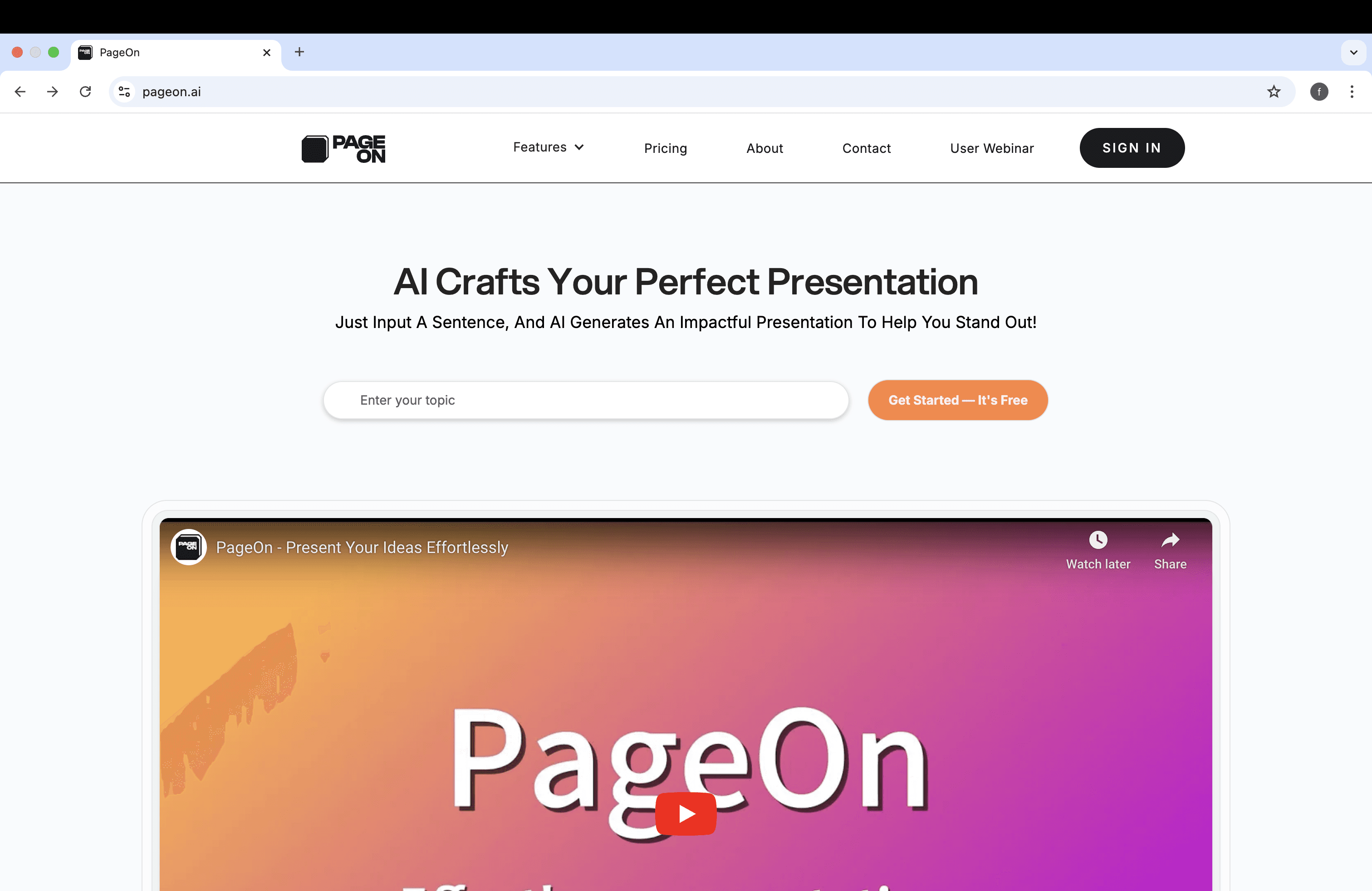 PageOn homepage