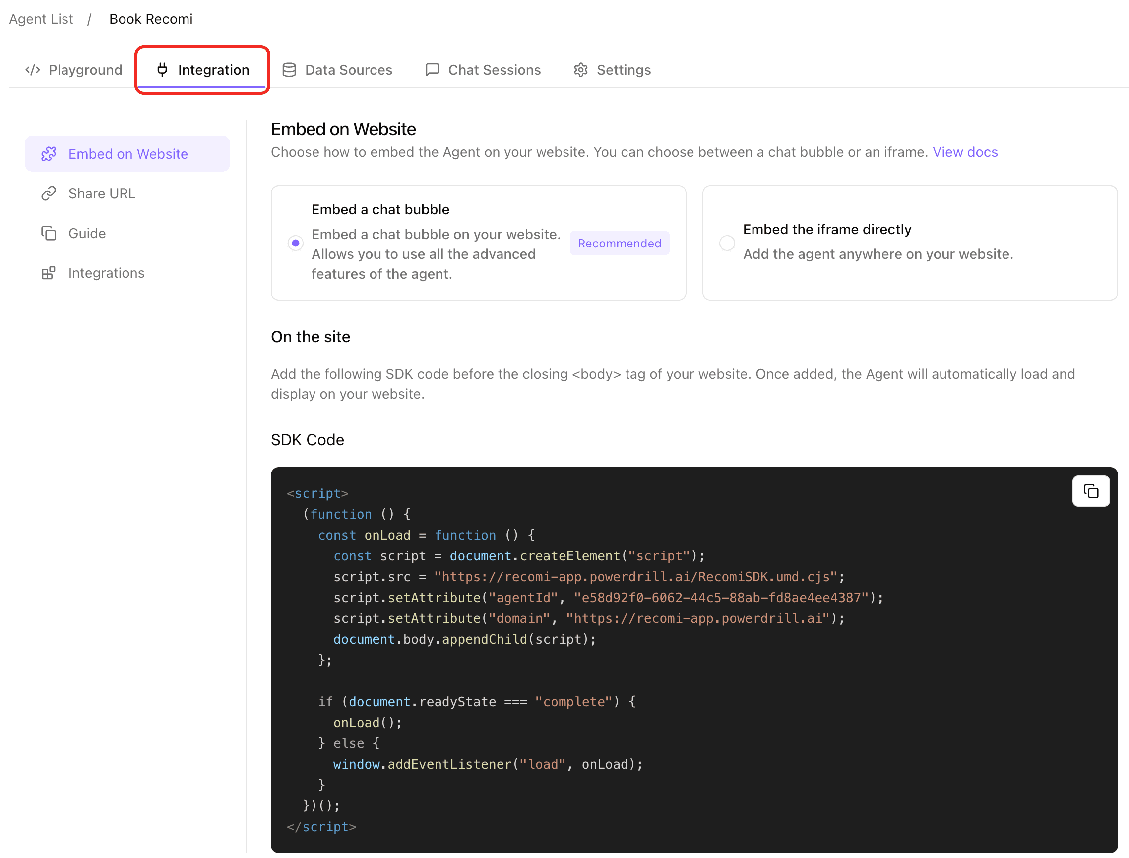 integration page