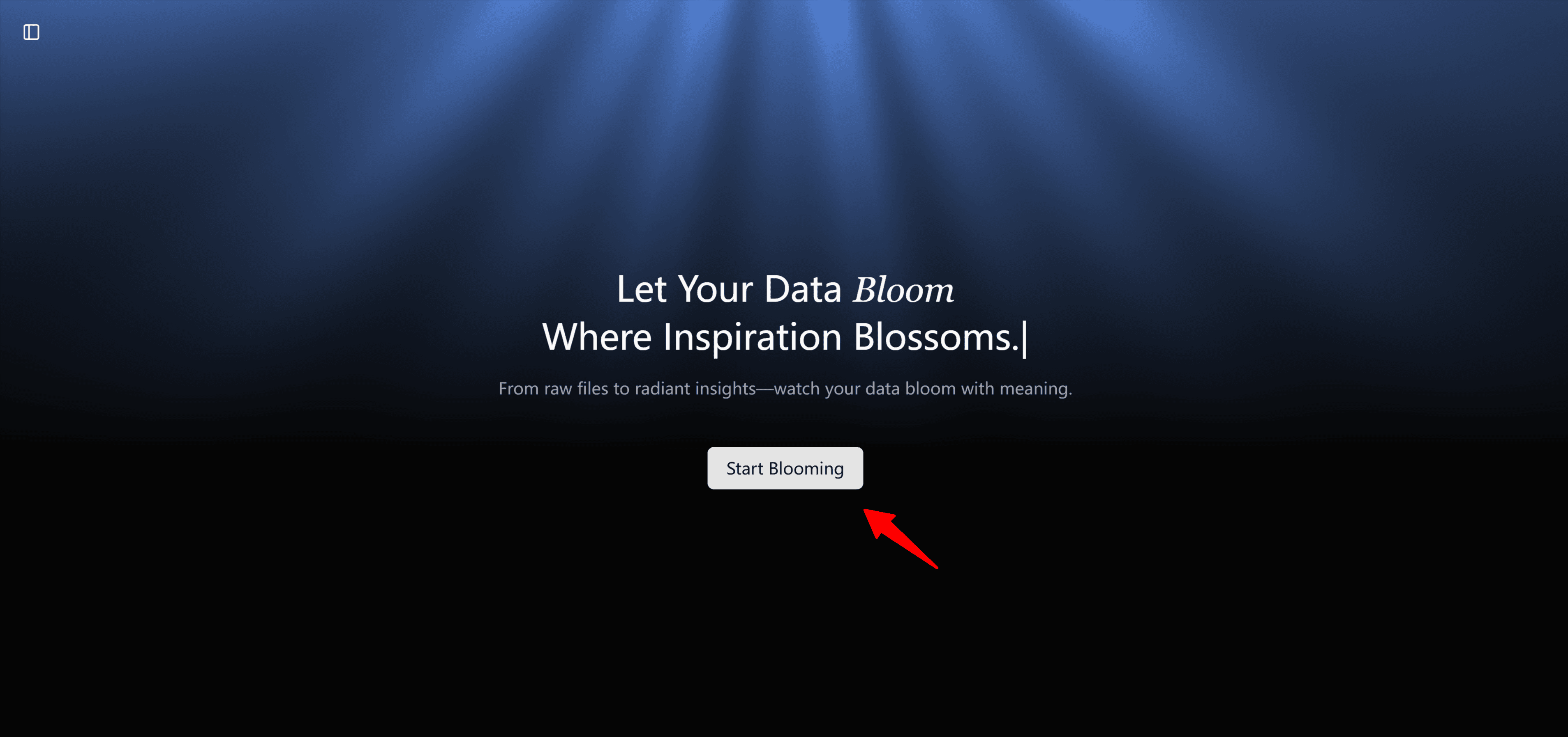 homepage of Powerdrill Bloom